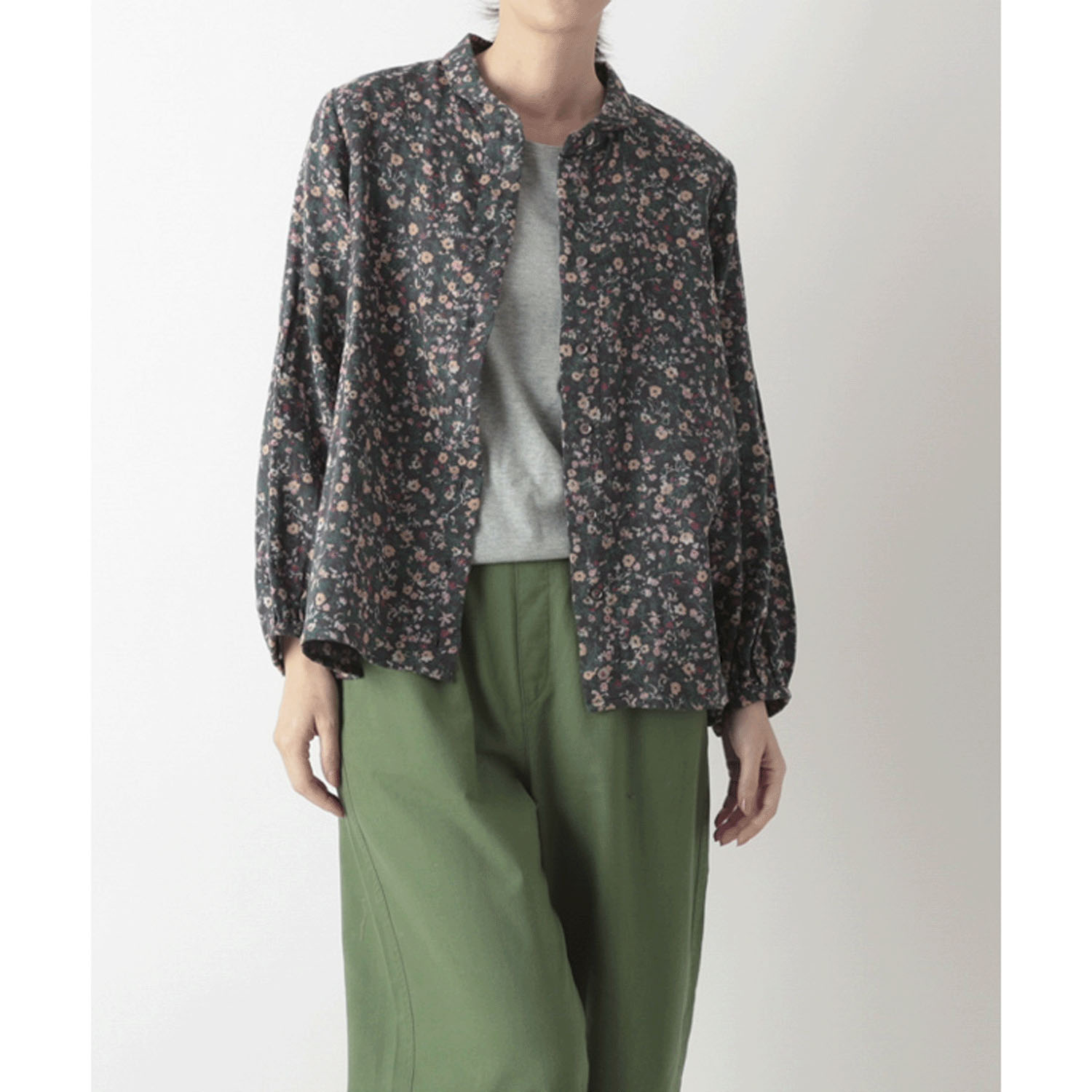 東京かんかん 小花柄コットンダブルガーゼブラウス - 画像4