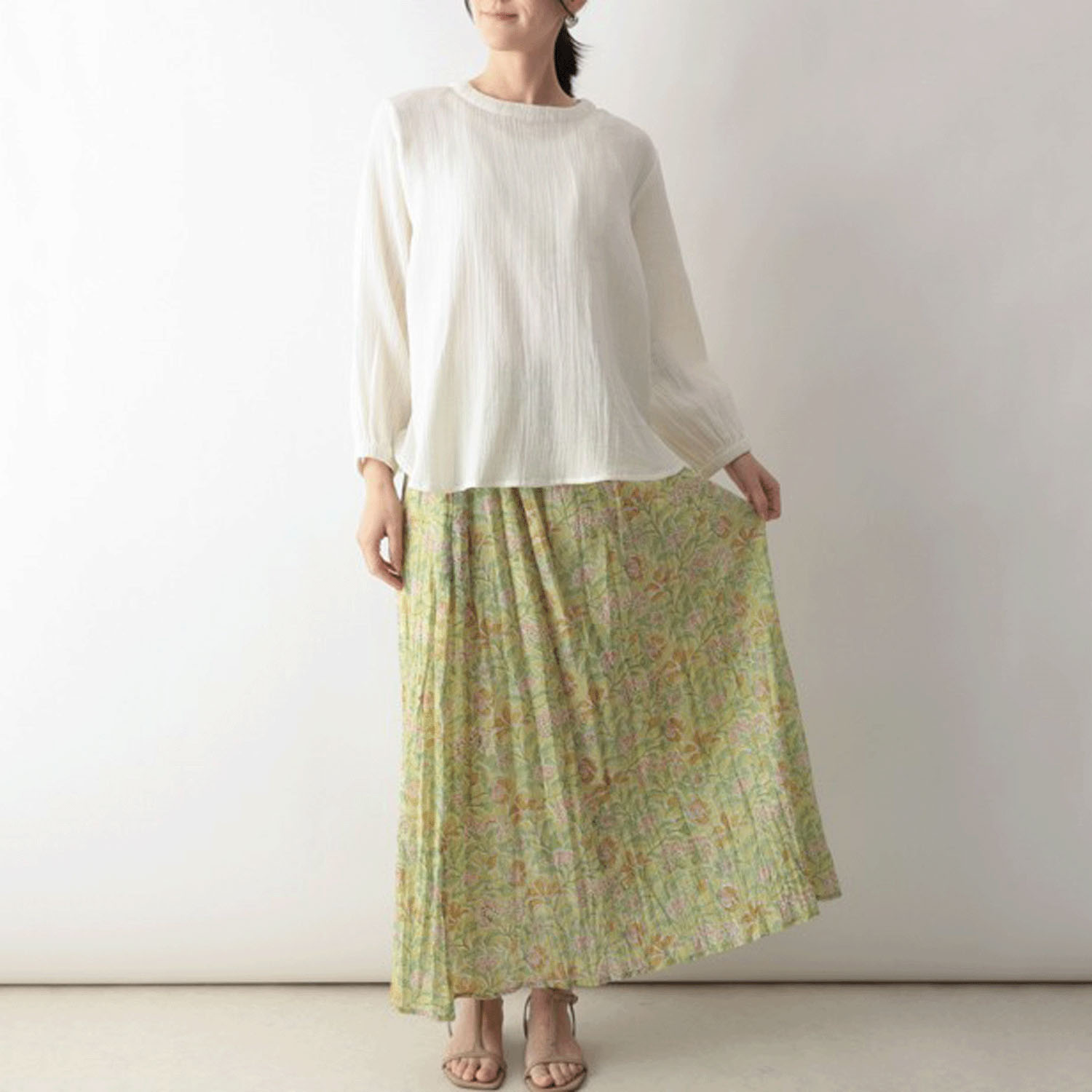 東京かんかん ふんわりダブルガーゼクレープ2Wブラウス - 画像2