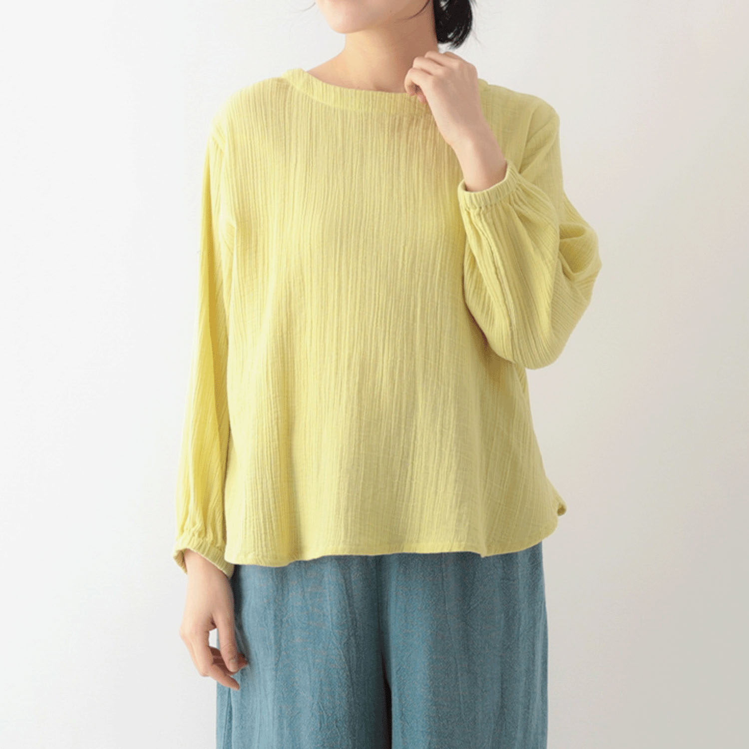 東京かんかん ふんわりダブルガーゼクレープ2Wブラウス