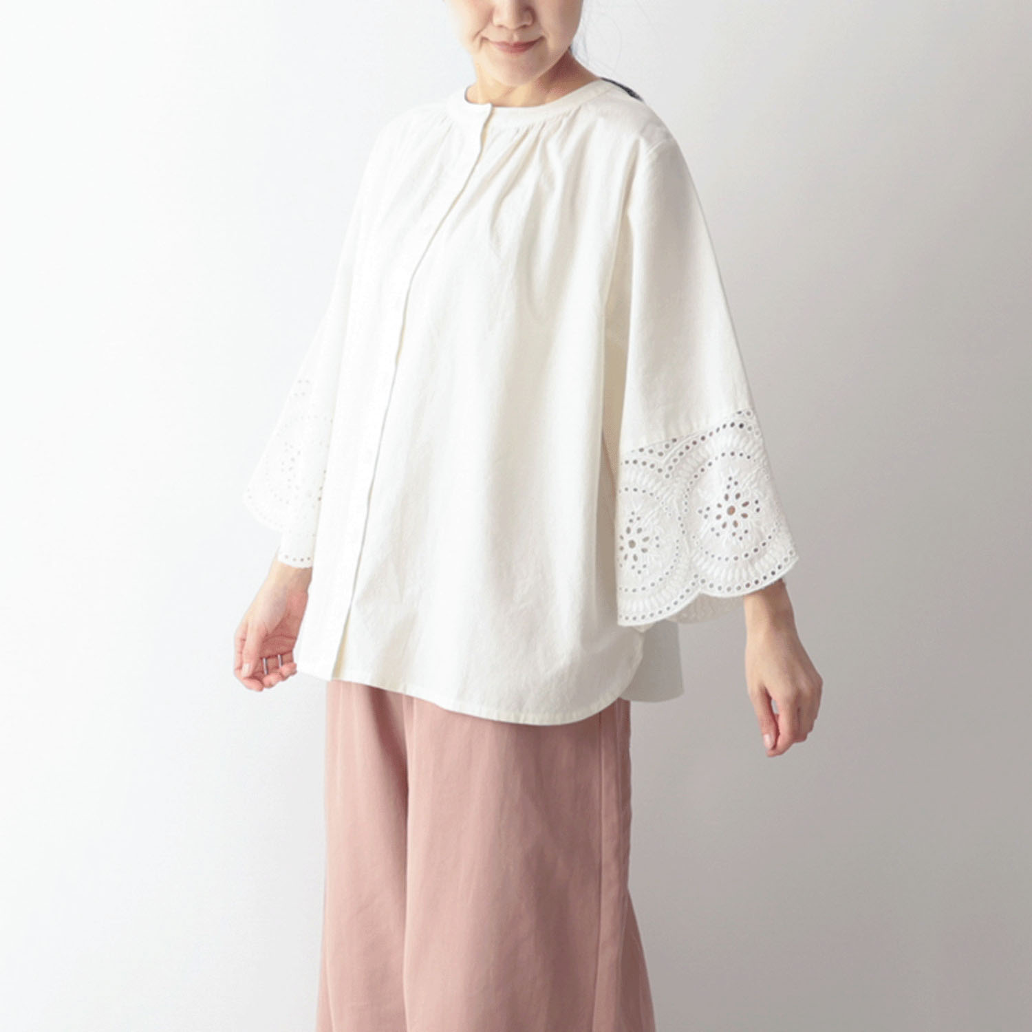 東京かんかん  ふんわりダブルガーゼクレープ2Wブラウス