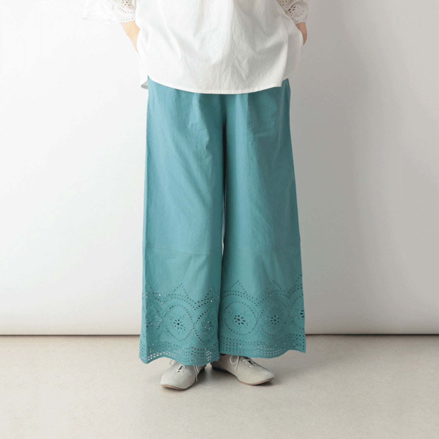 東京かんかん 縁がかわいい刺繍コットンパンツ - 画像6