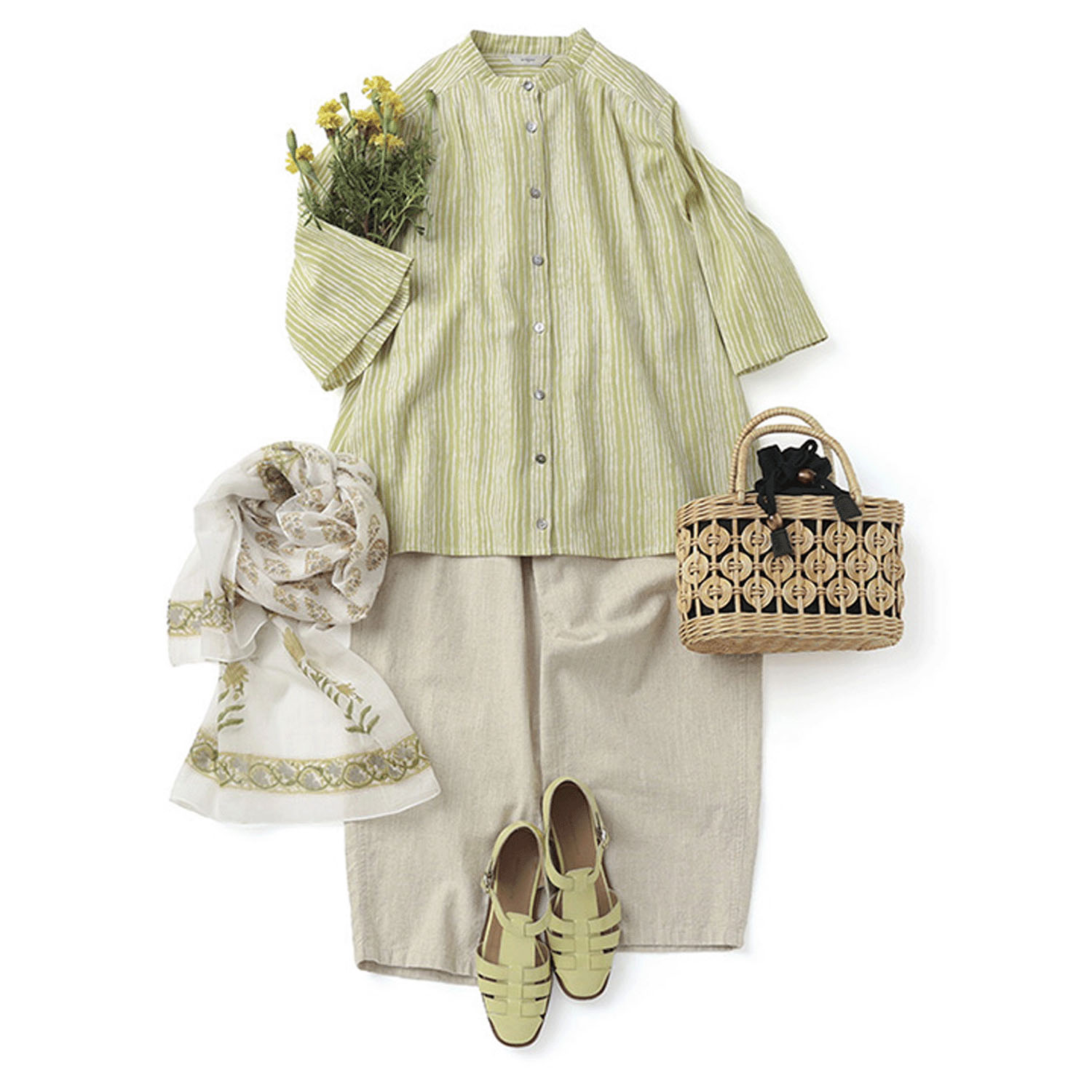 東京かんかん artipur ゆれるストライププリントコットンブラウス - 画像1