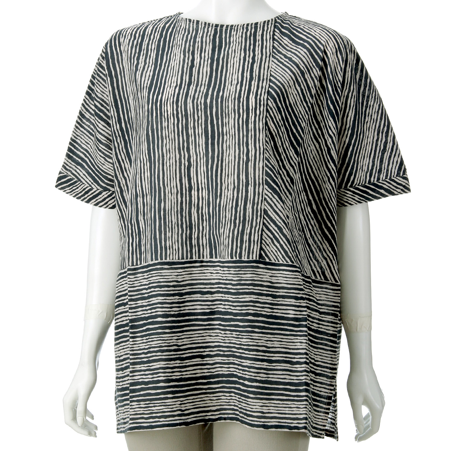 東京かんかん artipur ゆれるストライププリントコットンチュニック - 画像3