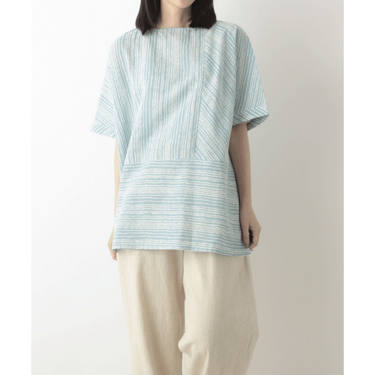 東京かんかん artipur ゆれるストライププリントコットンチュニック - 画像8