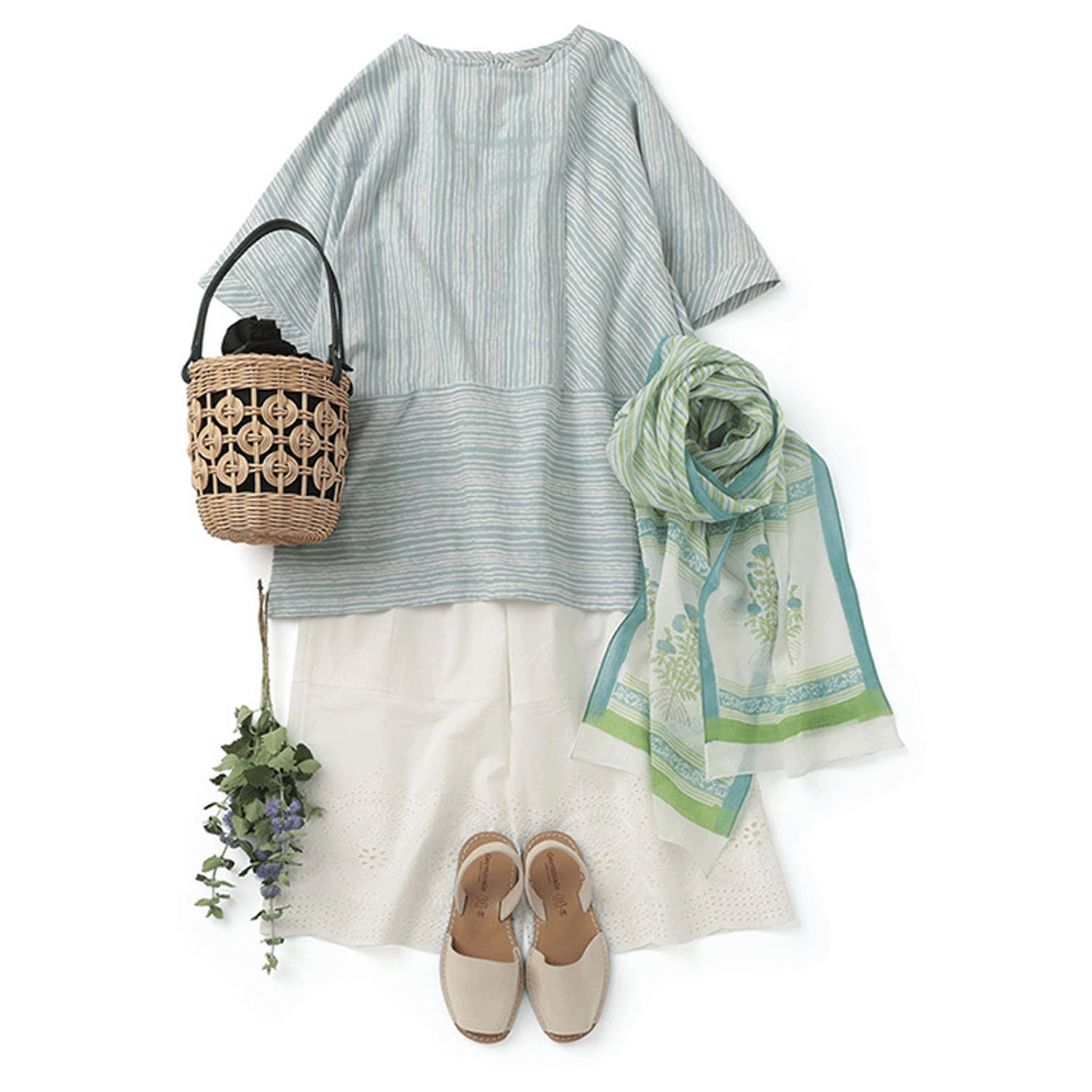 東京かんかん artipur ゆれるストライププリントコットンチュニック - 画像1