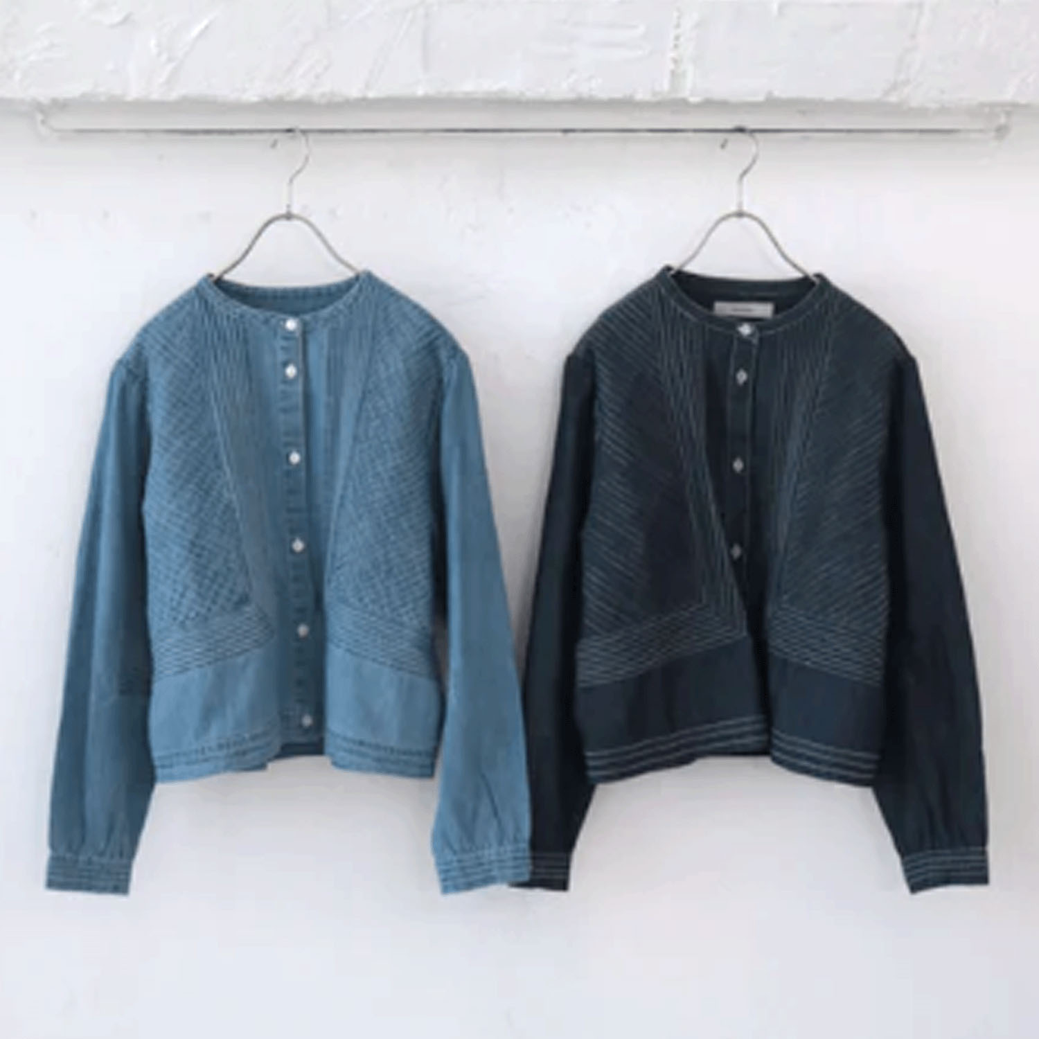 doux bleu ピンタックステッチデニムシャツ - 画像1