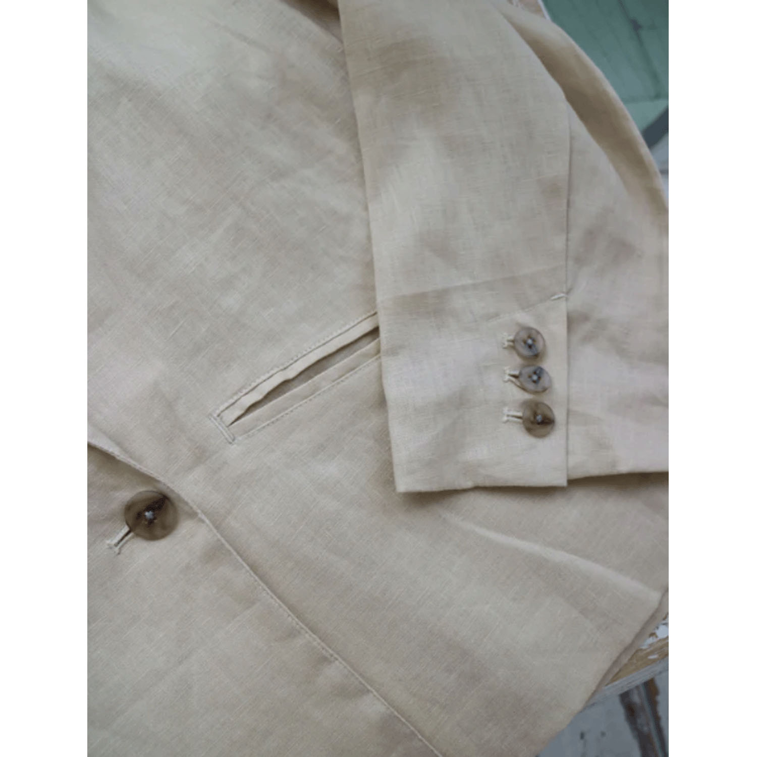 doux bleu リネンワイドジャケット - 画像4