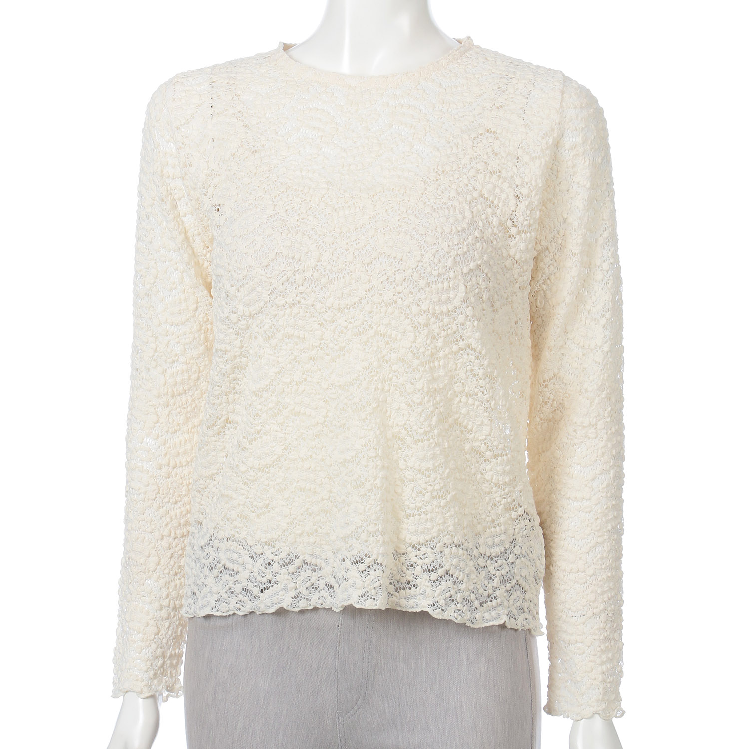 doux bleu コットンナイロンレースプルオーバー - 画像9