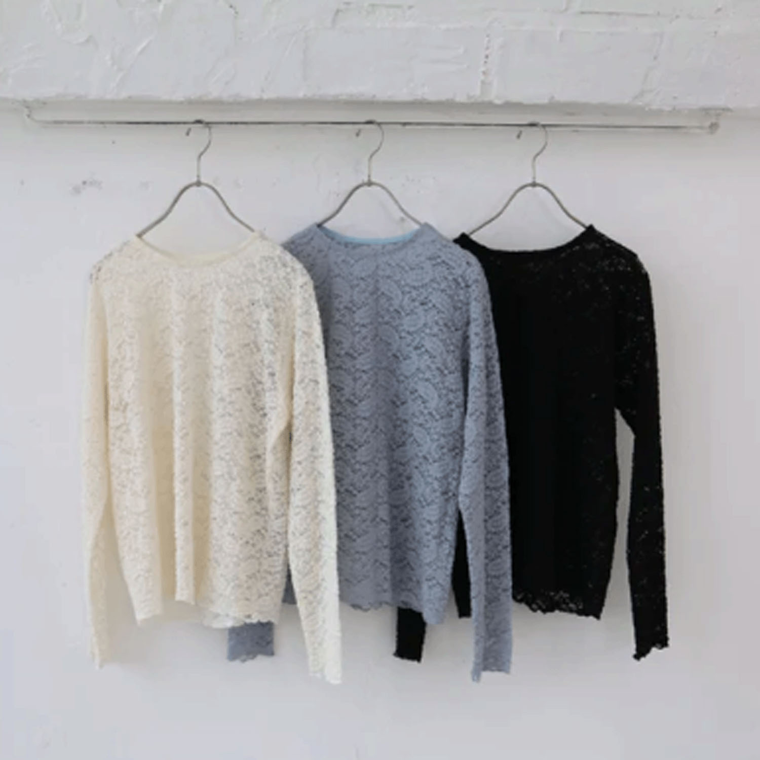 doux bleu コットンナイロンレースプルオーバー - 画像1