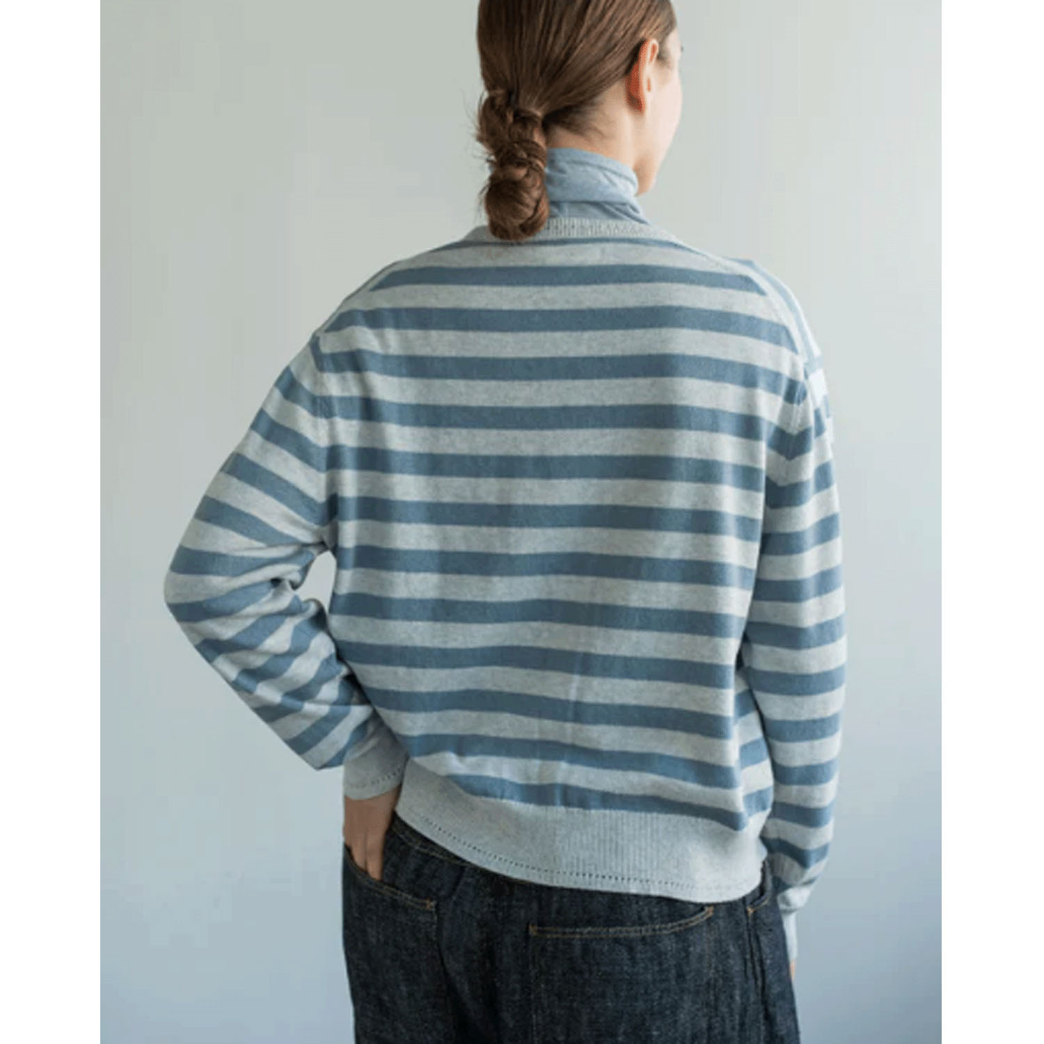 YARRA コットンカシミヤクルーカーディガン - 画像3