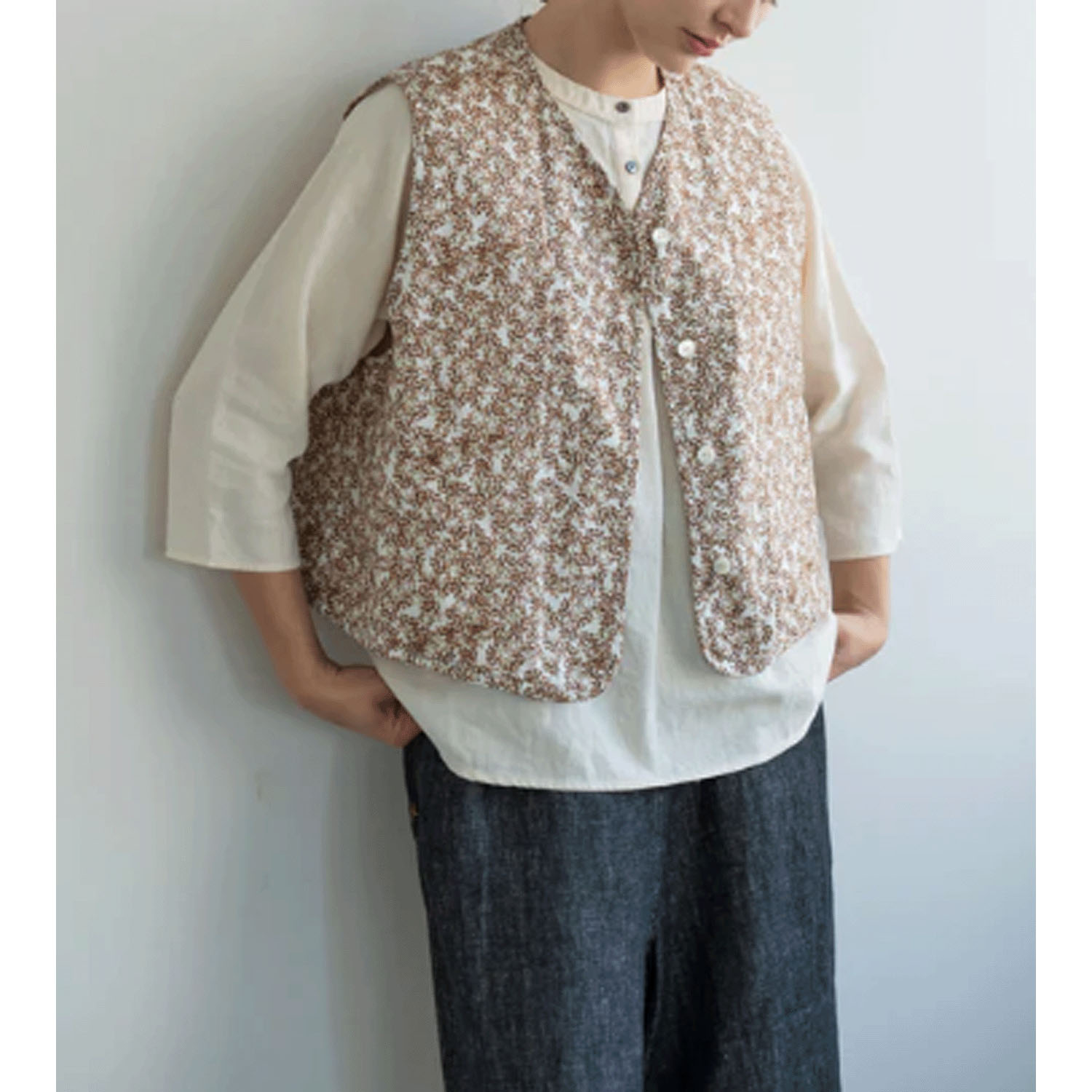 YARRA ライトキルトプリントベスト