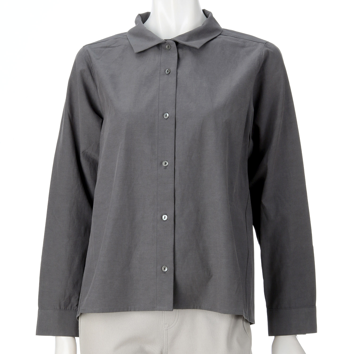 YARRA フラットカラーオープンブラウス - 画像2