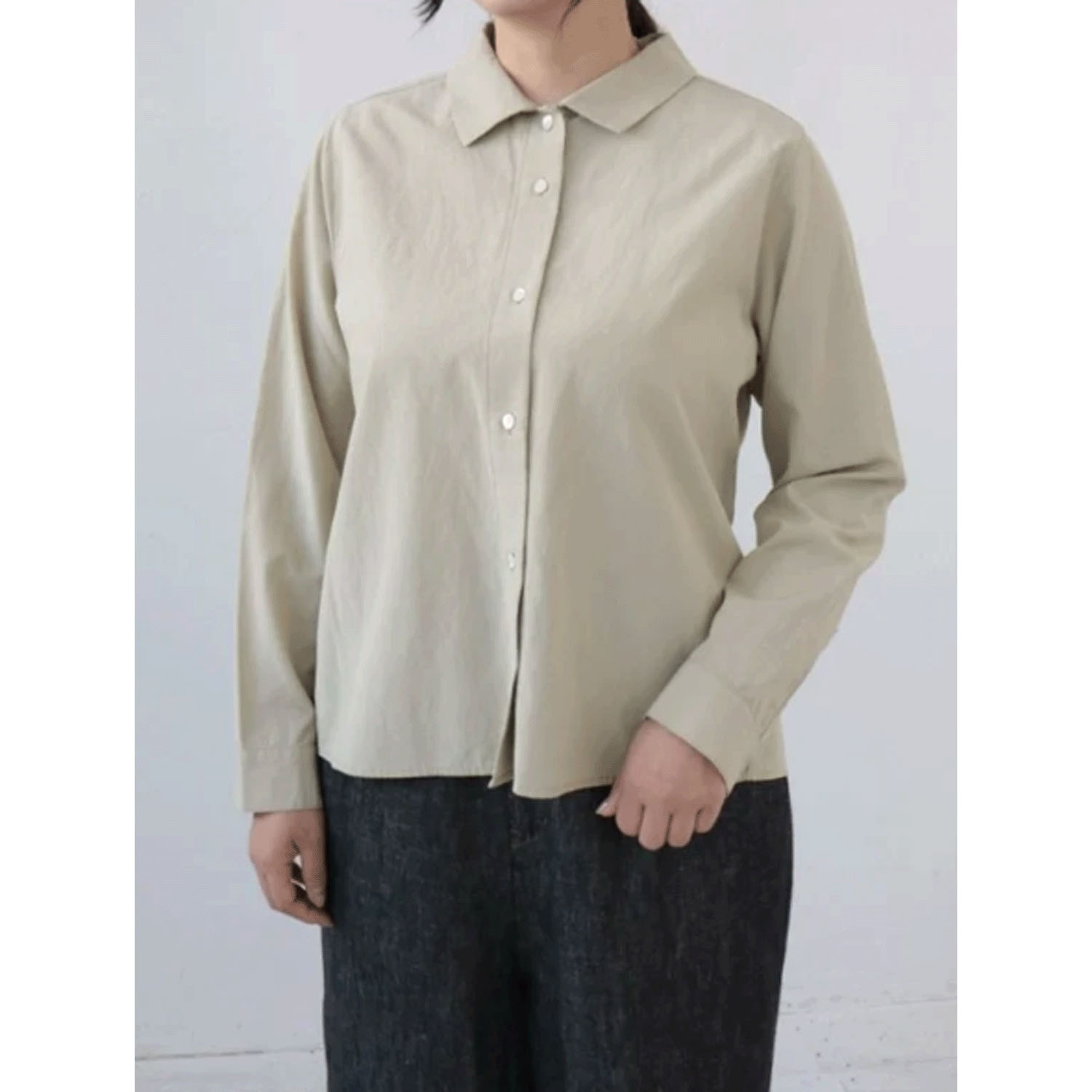 YARRA フラットカラーオープンブラウス - 画像4