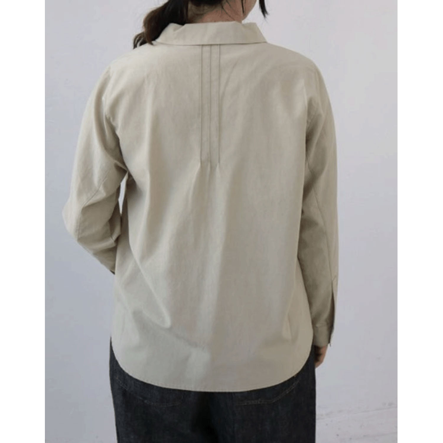 YARRA フラットカラーオープンブラウス - 画像6