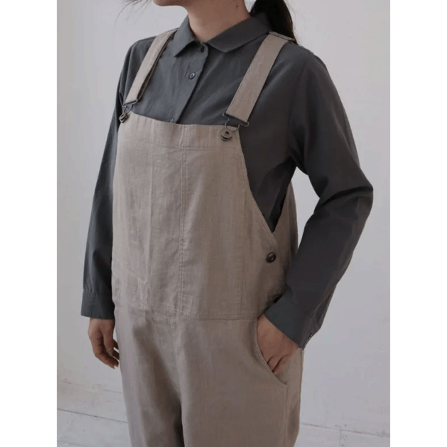 YARRA フラットカラーオープンブラウス - 画像1