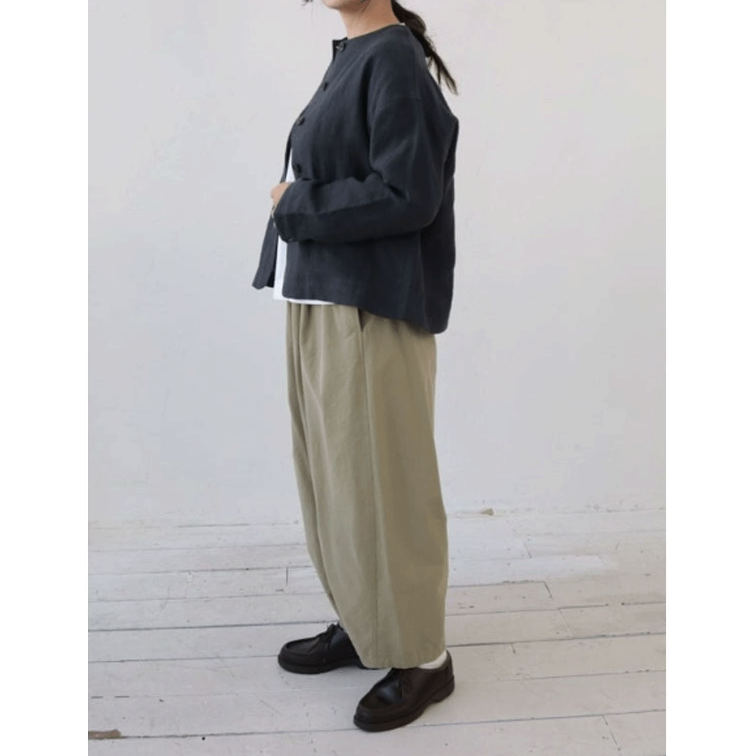 YARRA リネンノーカラージャケット - 画像12