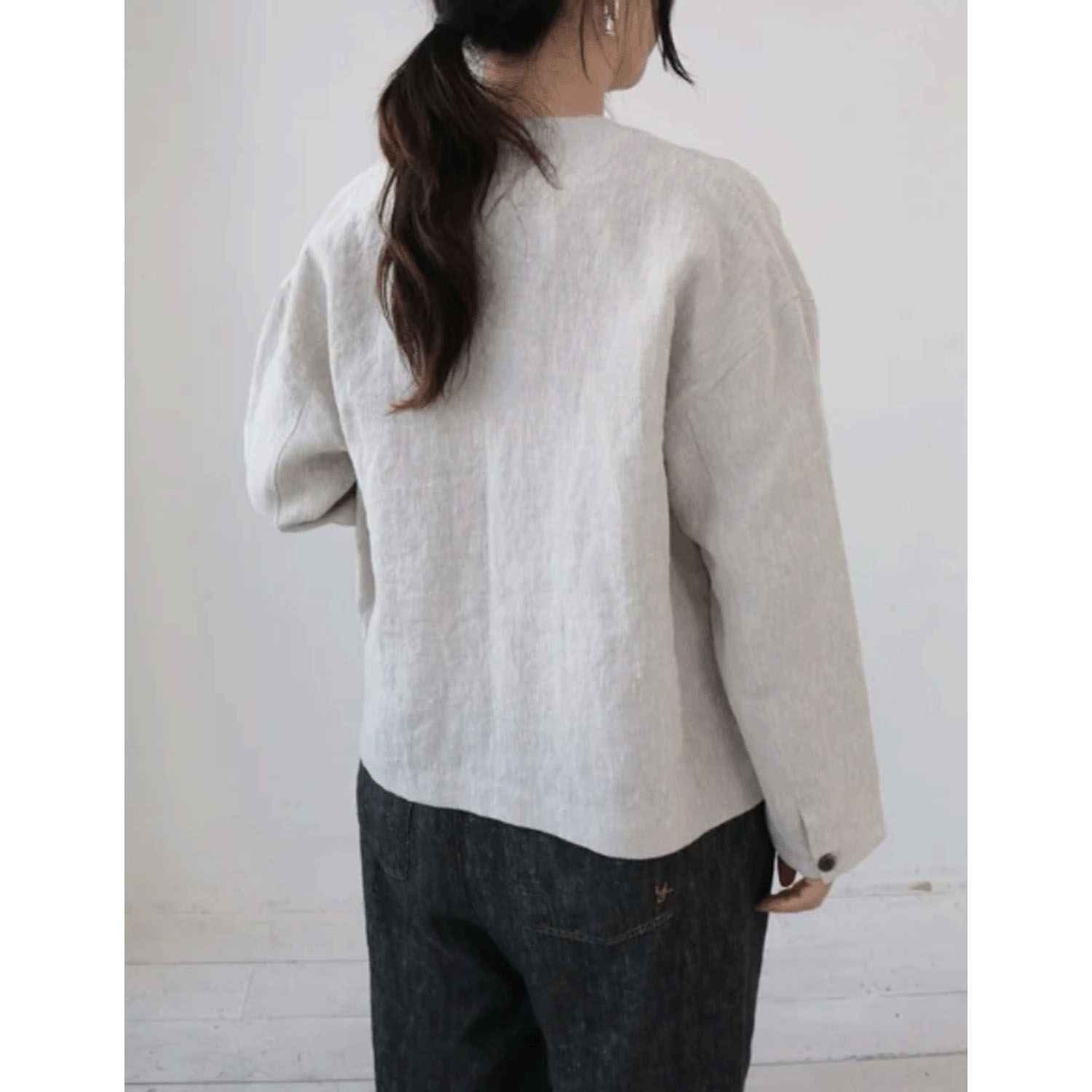 YARRA リネンノーカラージャケット - 画像6