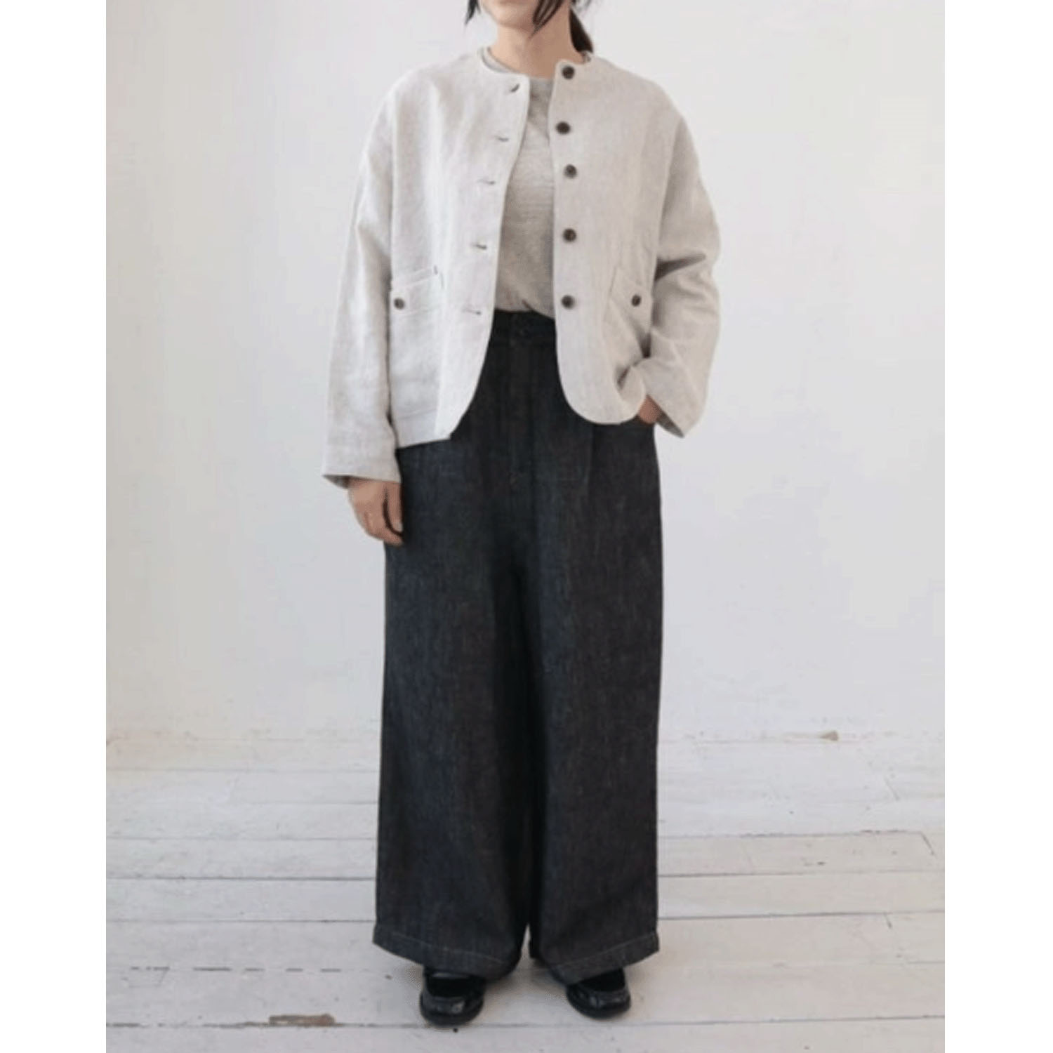 YARRA リネンノーカラージャケット - 画像7