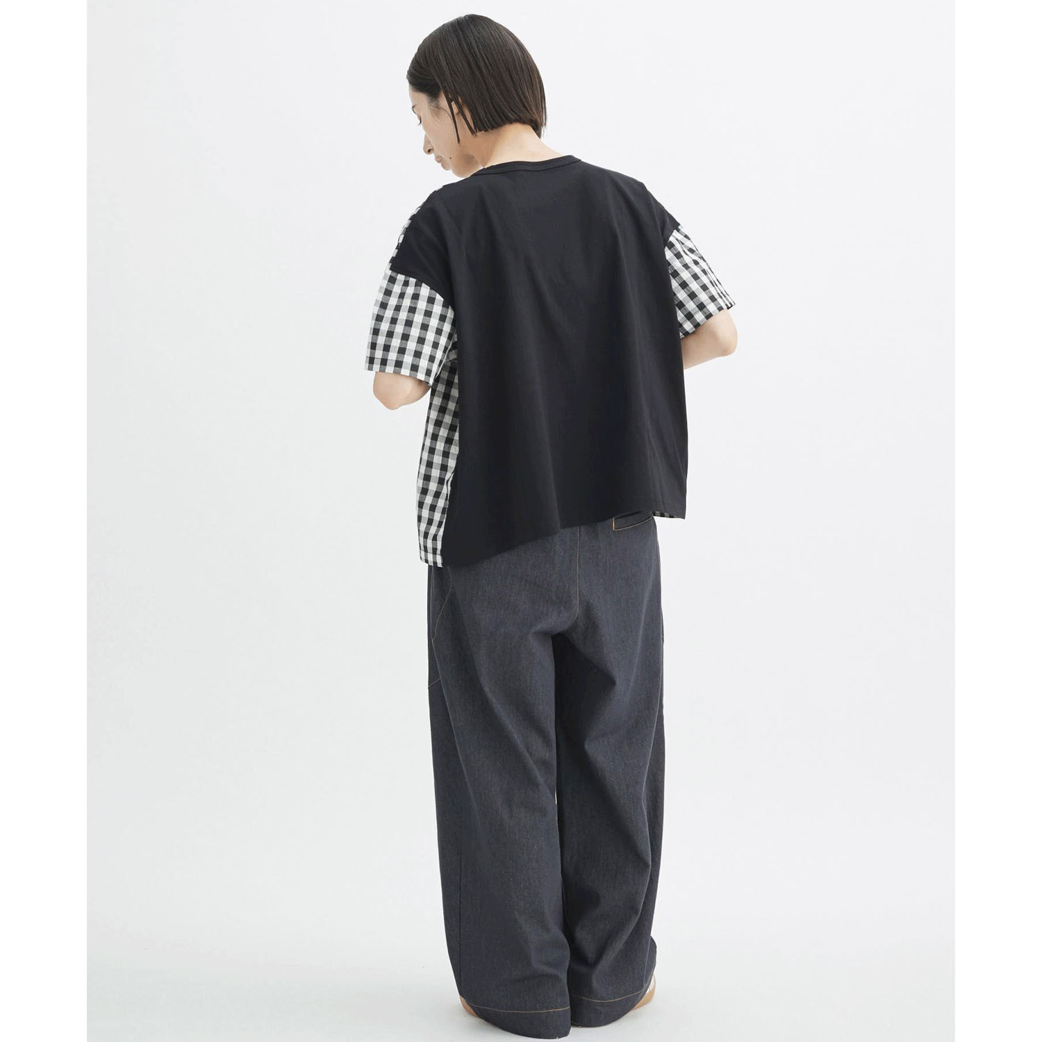 ATELIER EQUAL style ギンガムチェック天竺切替プルオーバー - 画像6