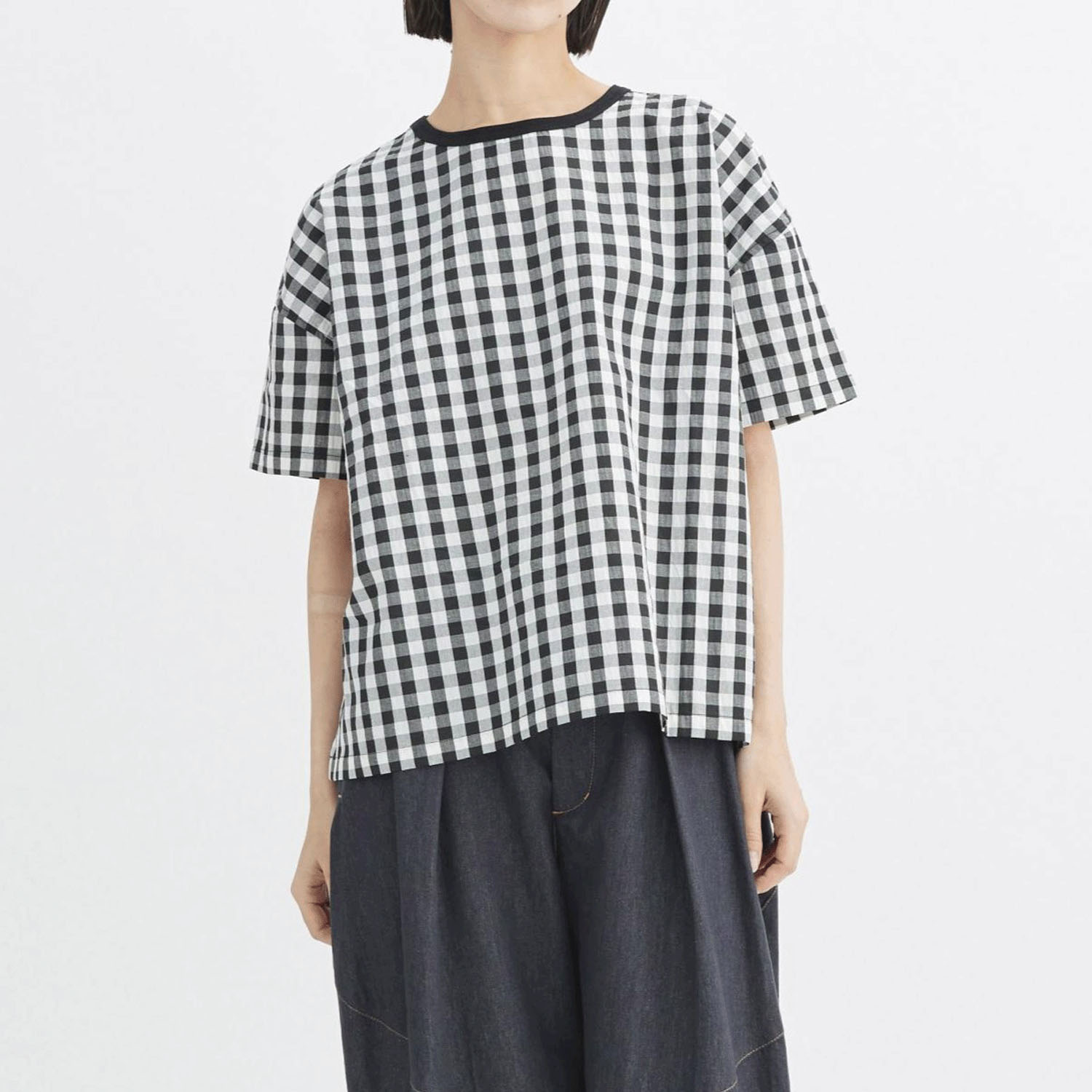 ATELIER EQUAL style ギンガムチェック天竺切替プルオーバー - 画像1