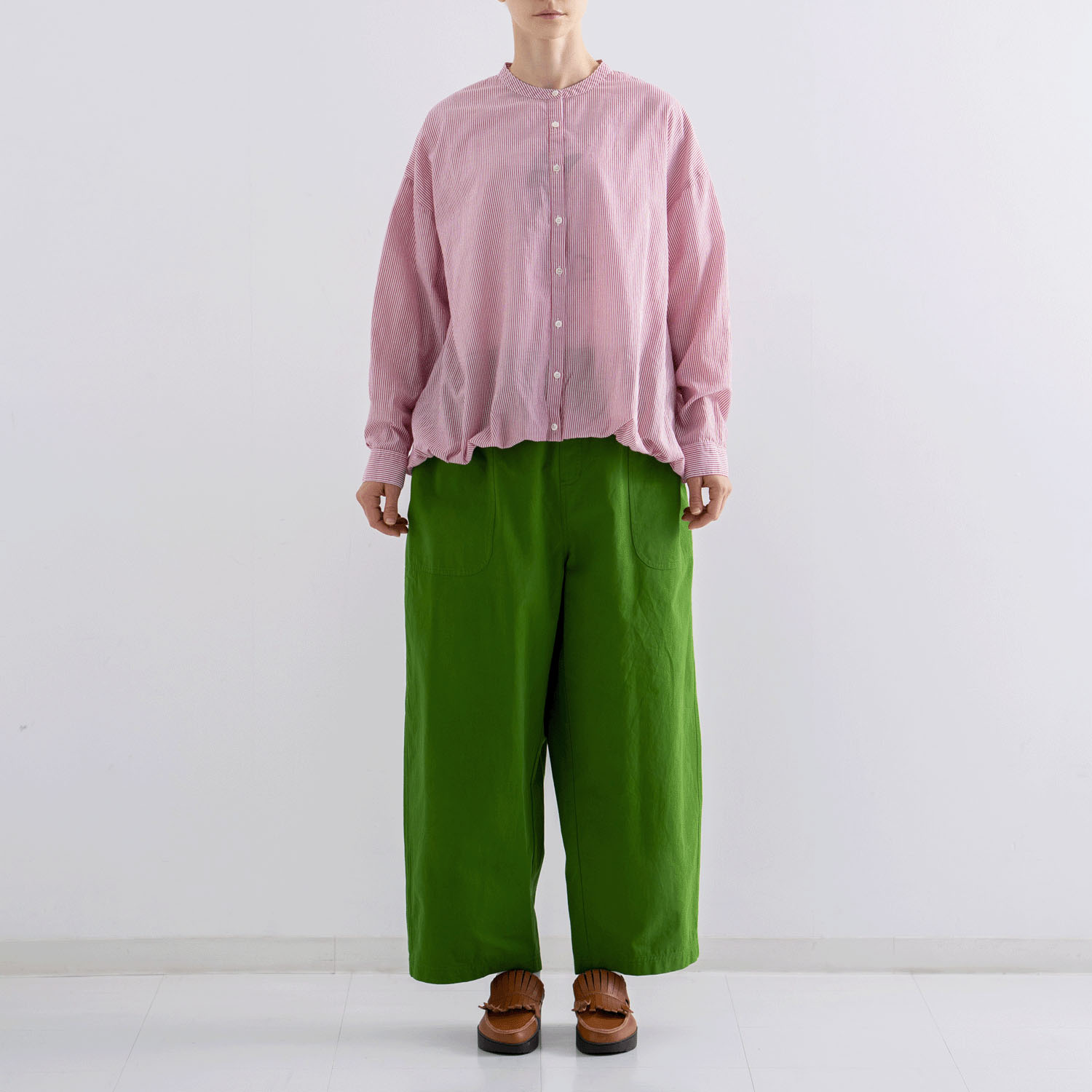 ista－ire シアーストライプ裾バルーンブラウス - 画像5