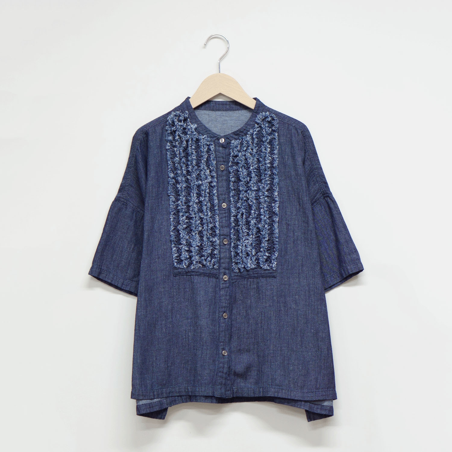 4．5oz綿麻甘撚りデニム（ista－ireオリジナル生地） フリンジブラウス - 画像12