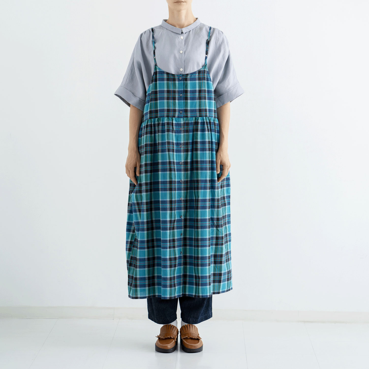 ista－ire マドラスチェック 2WAYキャミワンピース - 画像2