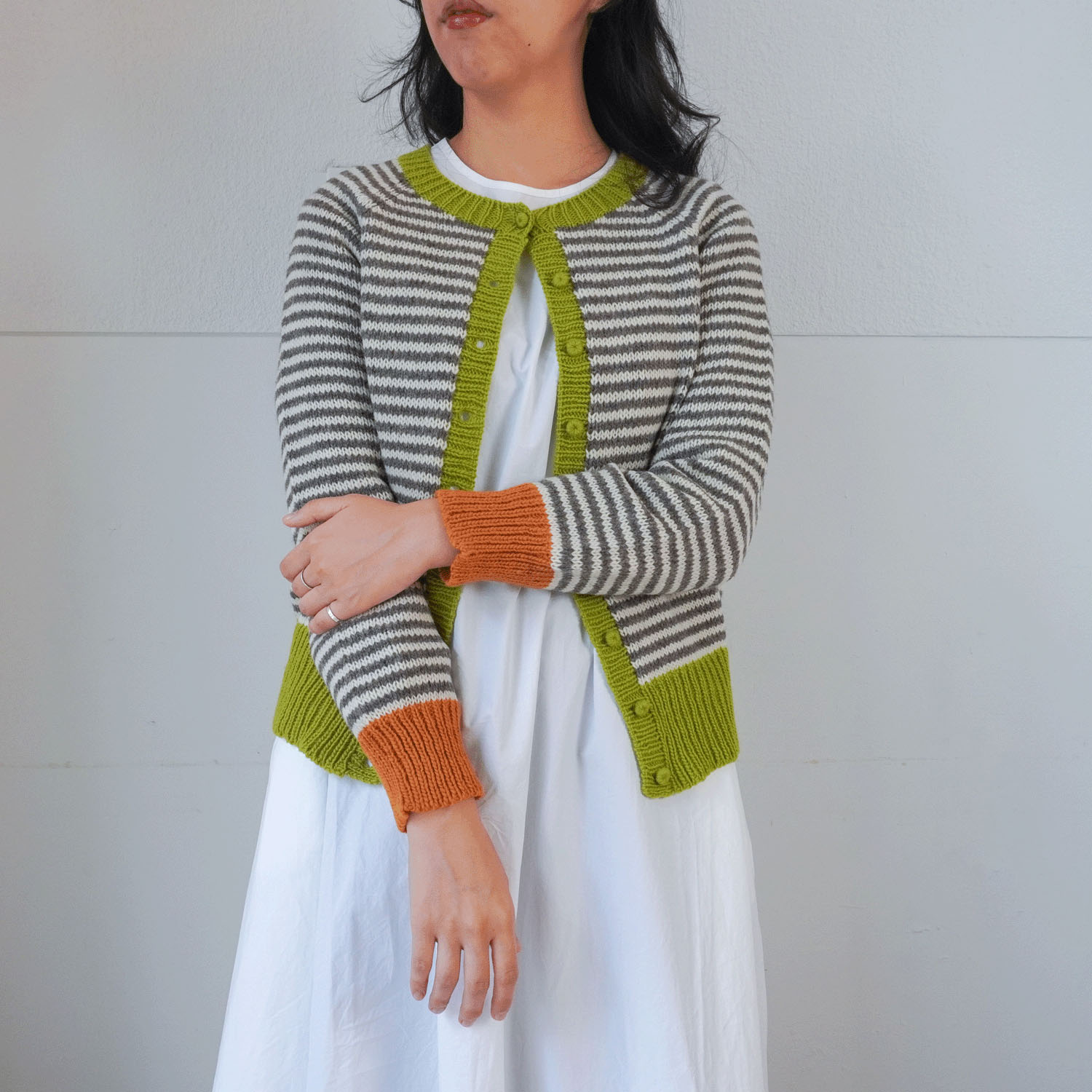 ESTELLE ボーダーカーディガン - 画像1