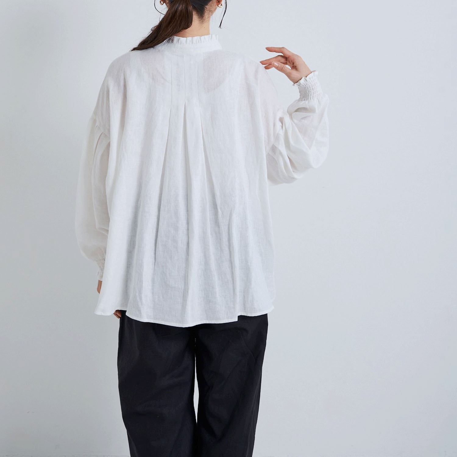 YURK geniet van バンドカラーシャツ - 画像4