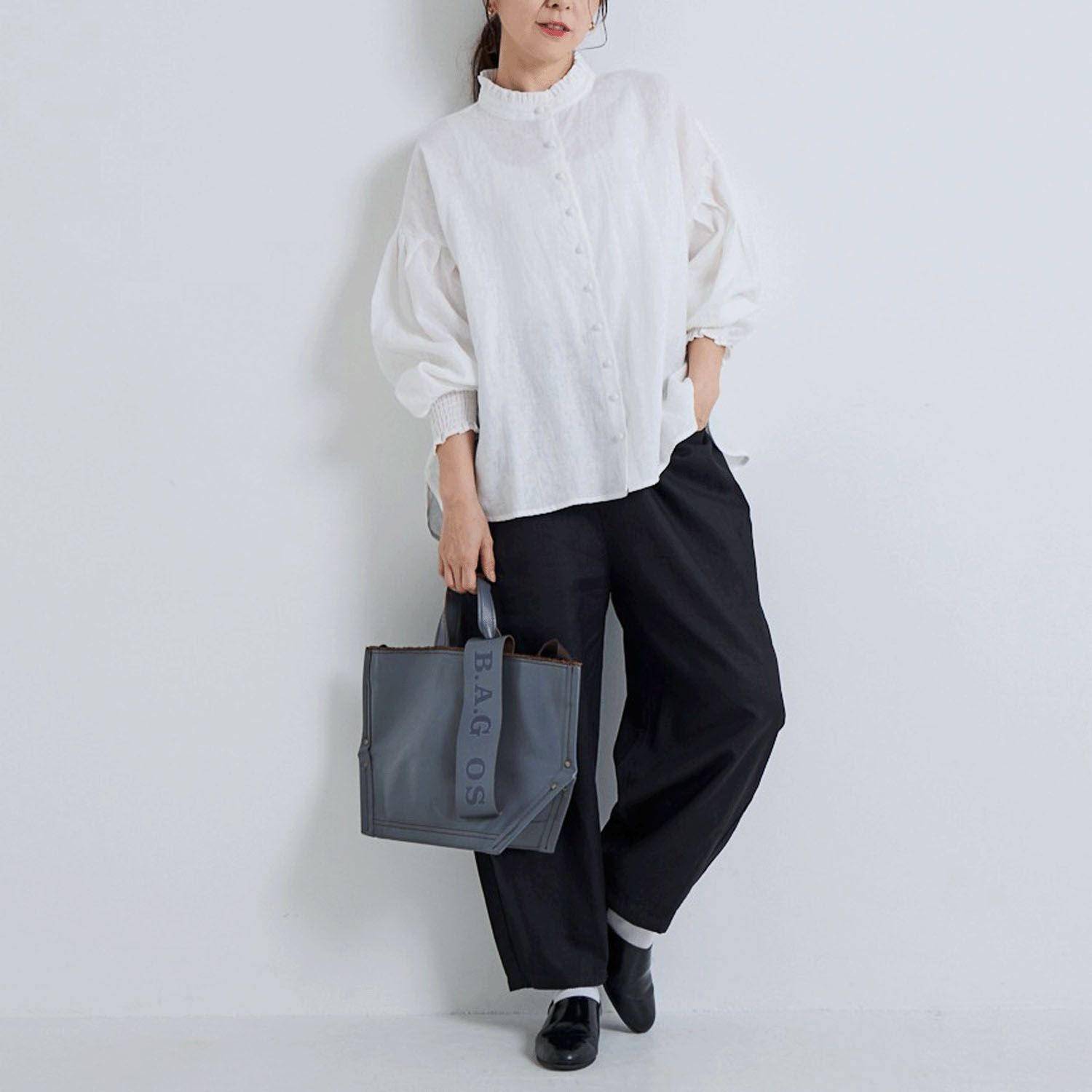 YURK geniet van バンドカラーシャツ - 画像6