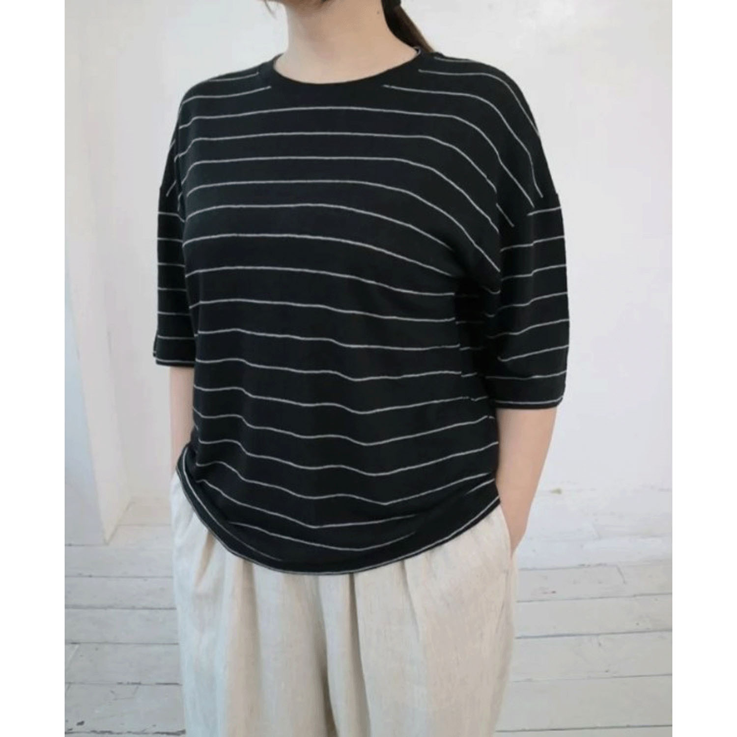 【Insta Live】YARRA 五分袖ボーダーTEE - 画像2