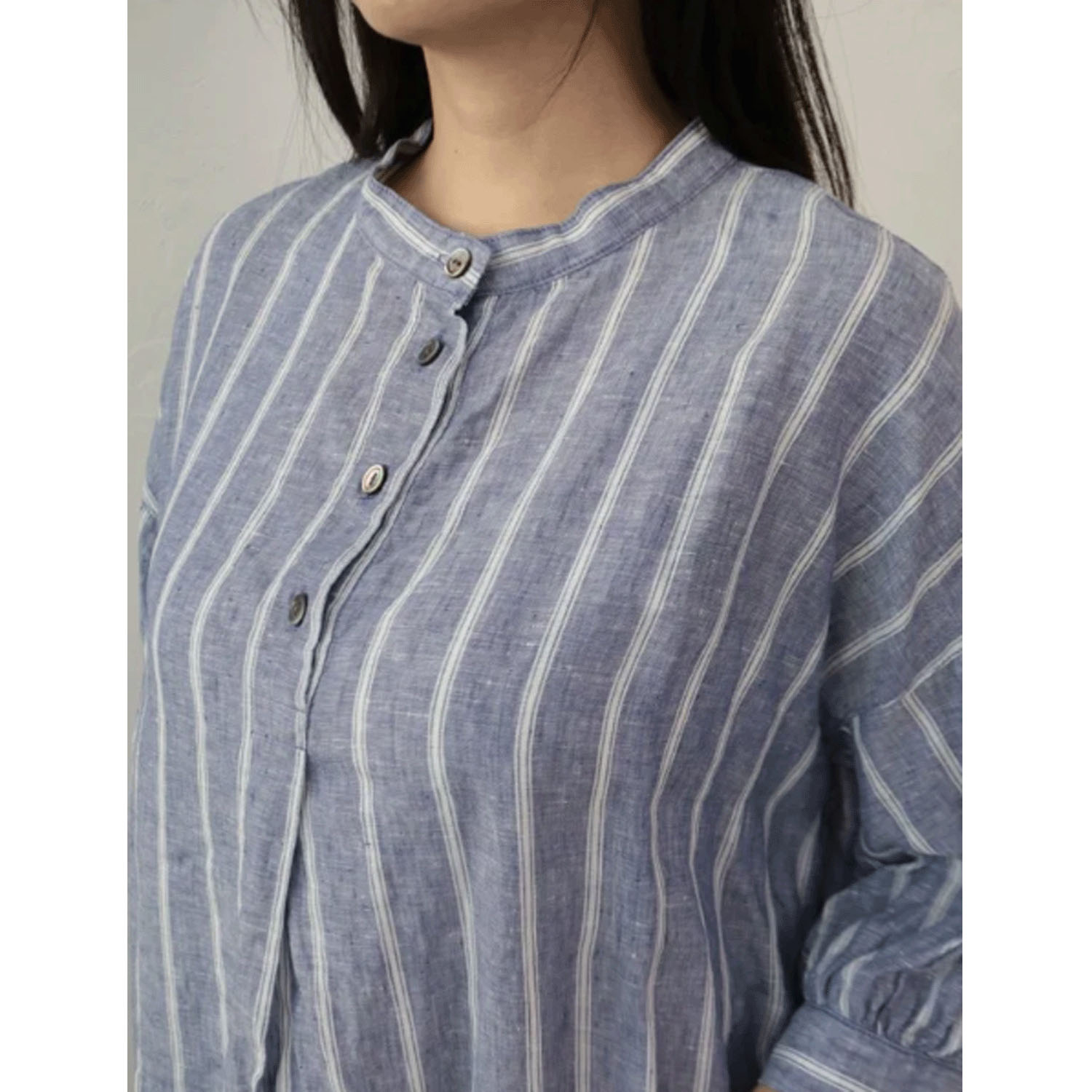 YARRA リネンストライプブラウス - 画像5