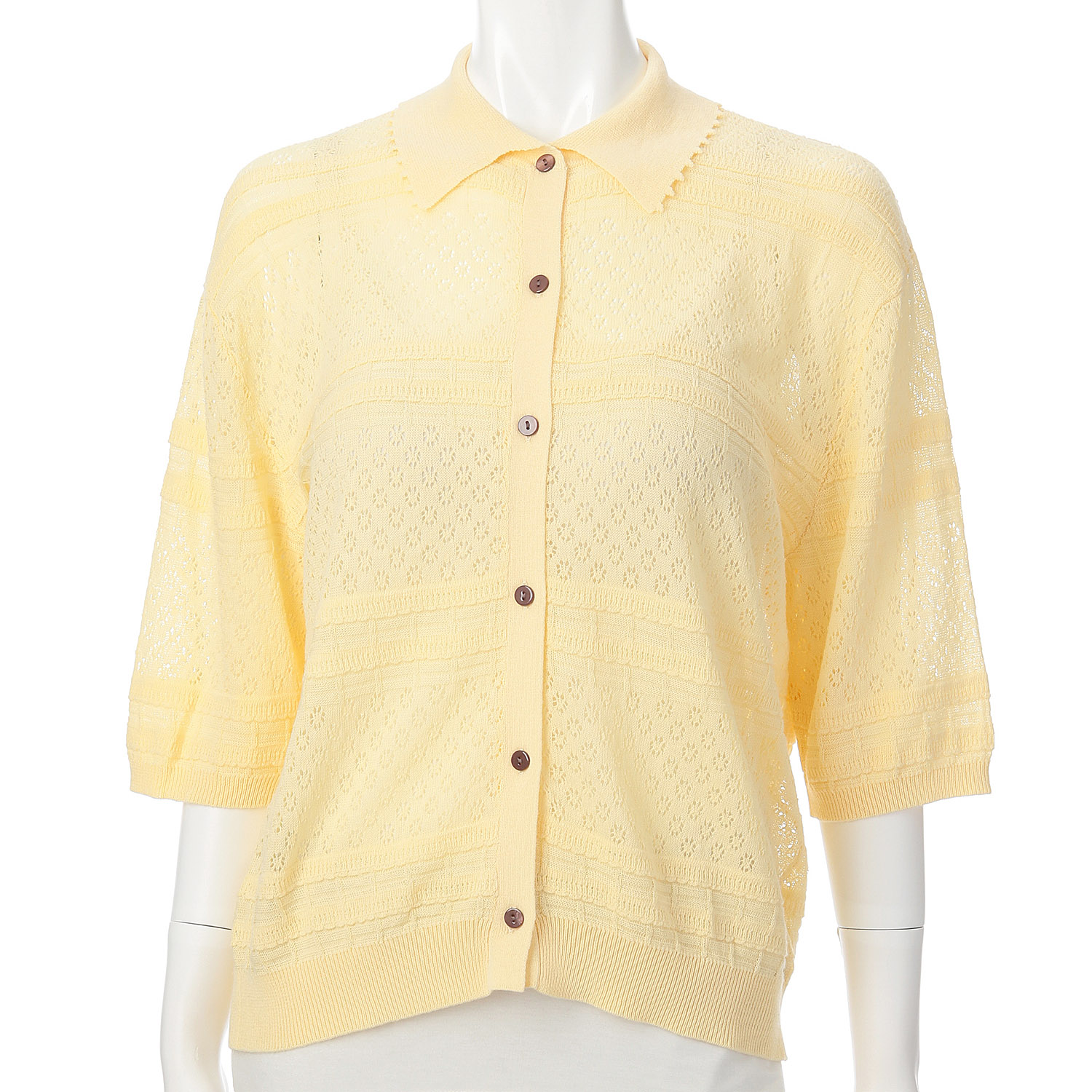 doux bleu  オープンワーク 半袖ニットシャツ - 画像13