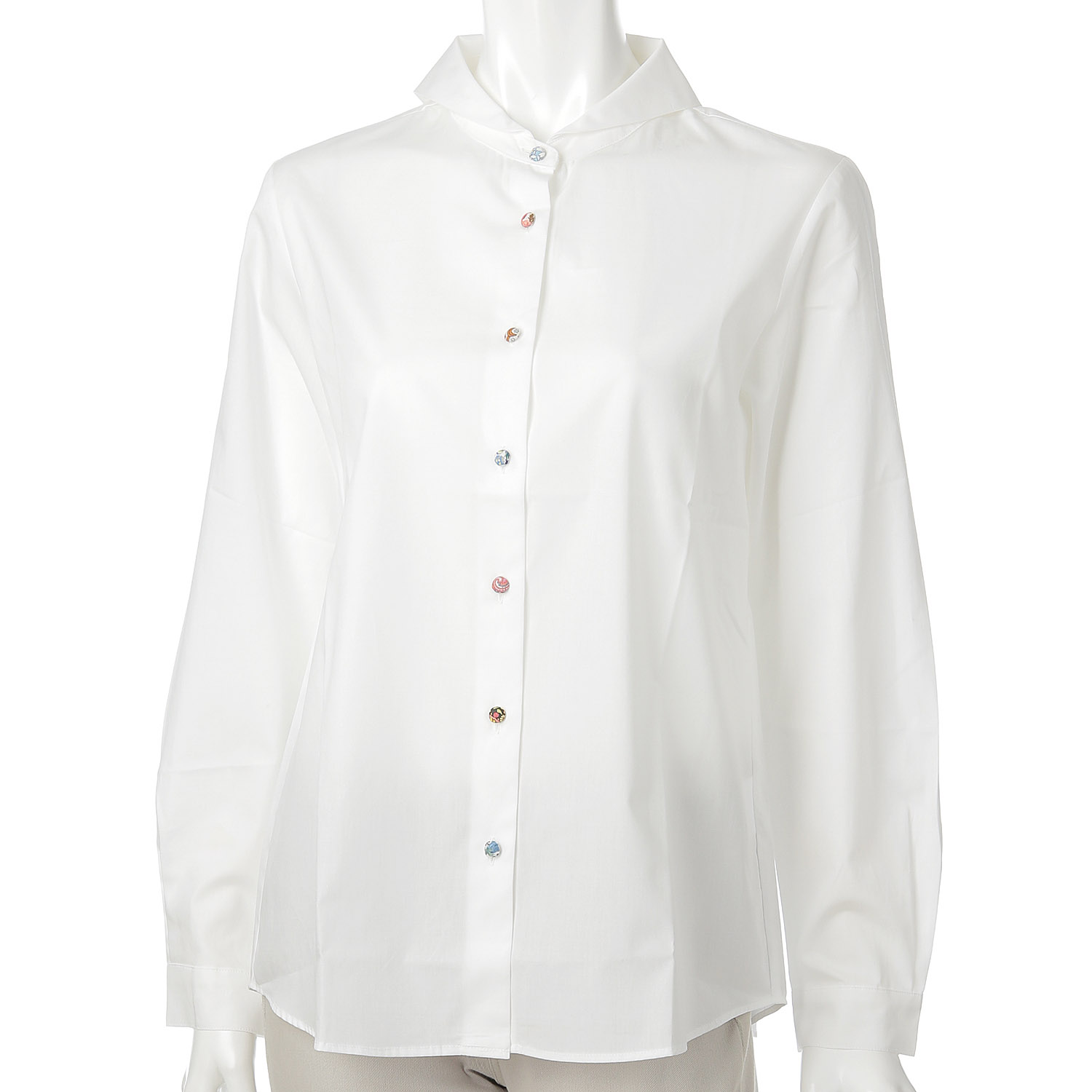 Parkes セーラーカラーLIBERTYくるみ釦シャツ - 画像1