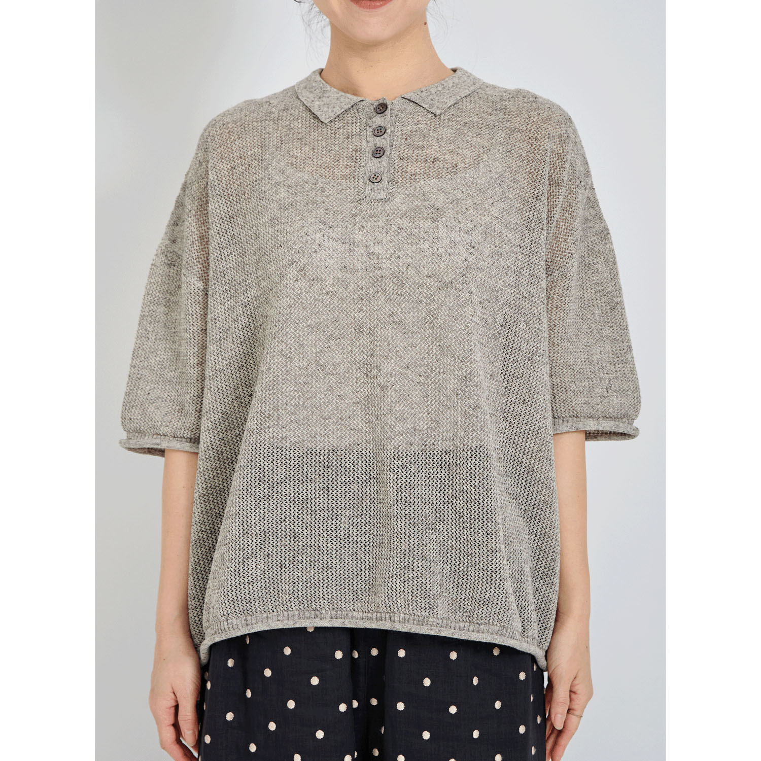 YURK geniet van 鹿の子編みPOLO - 画像1