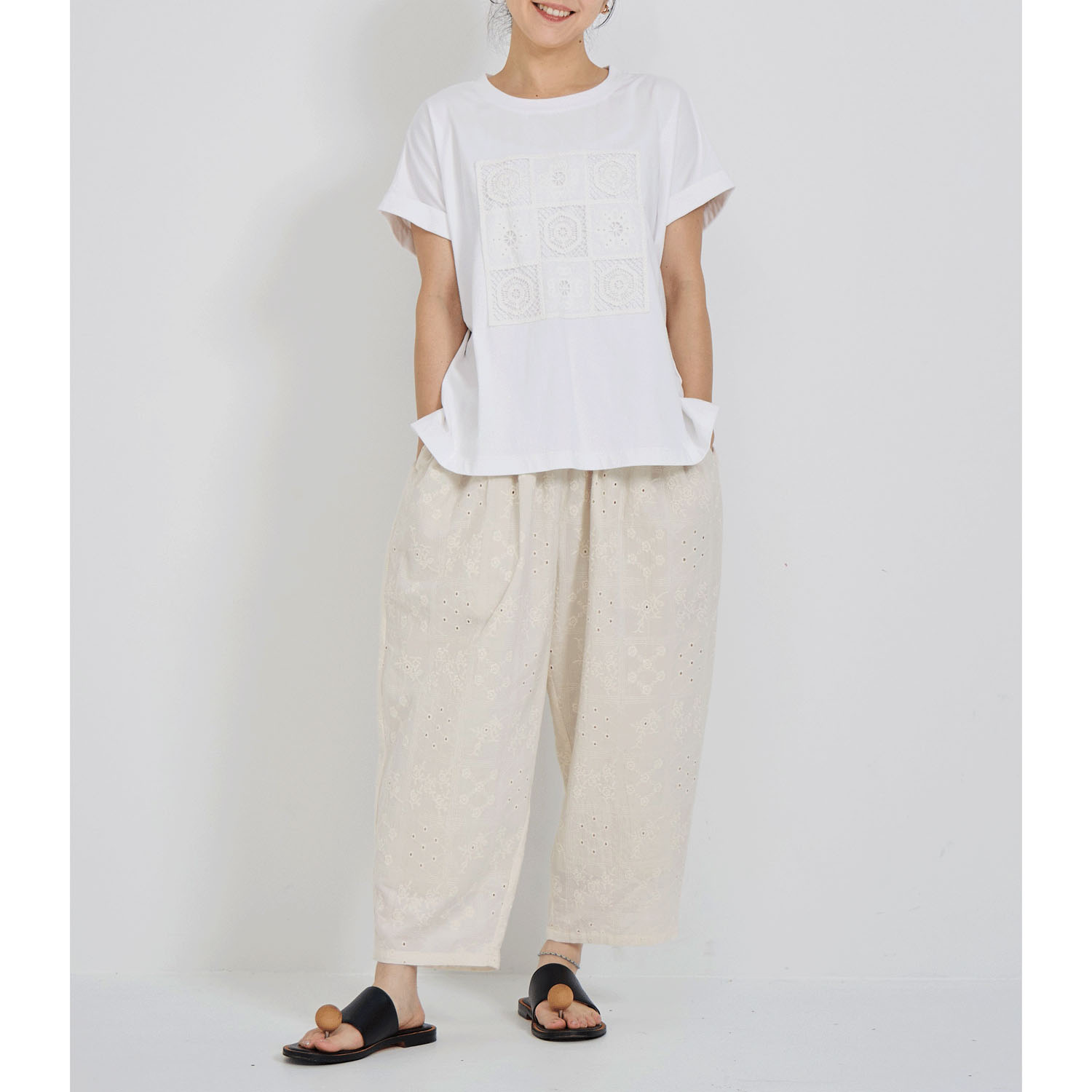 YURK geniet van パッチワークレースT - 画像6