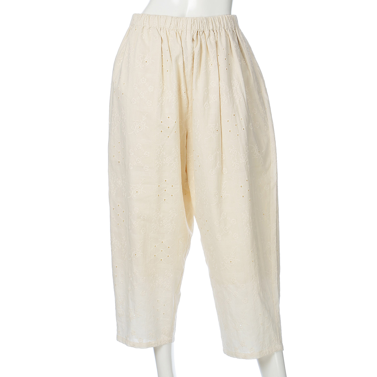 YURK geniet van パッチワーク刺繍ユルっとパンツ