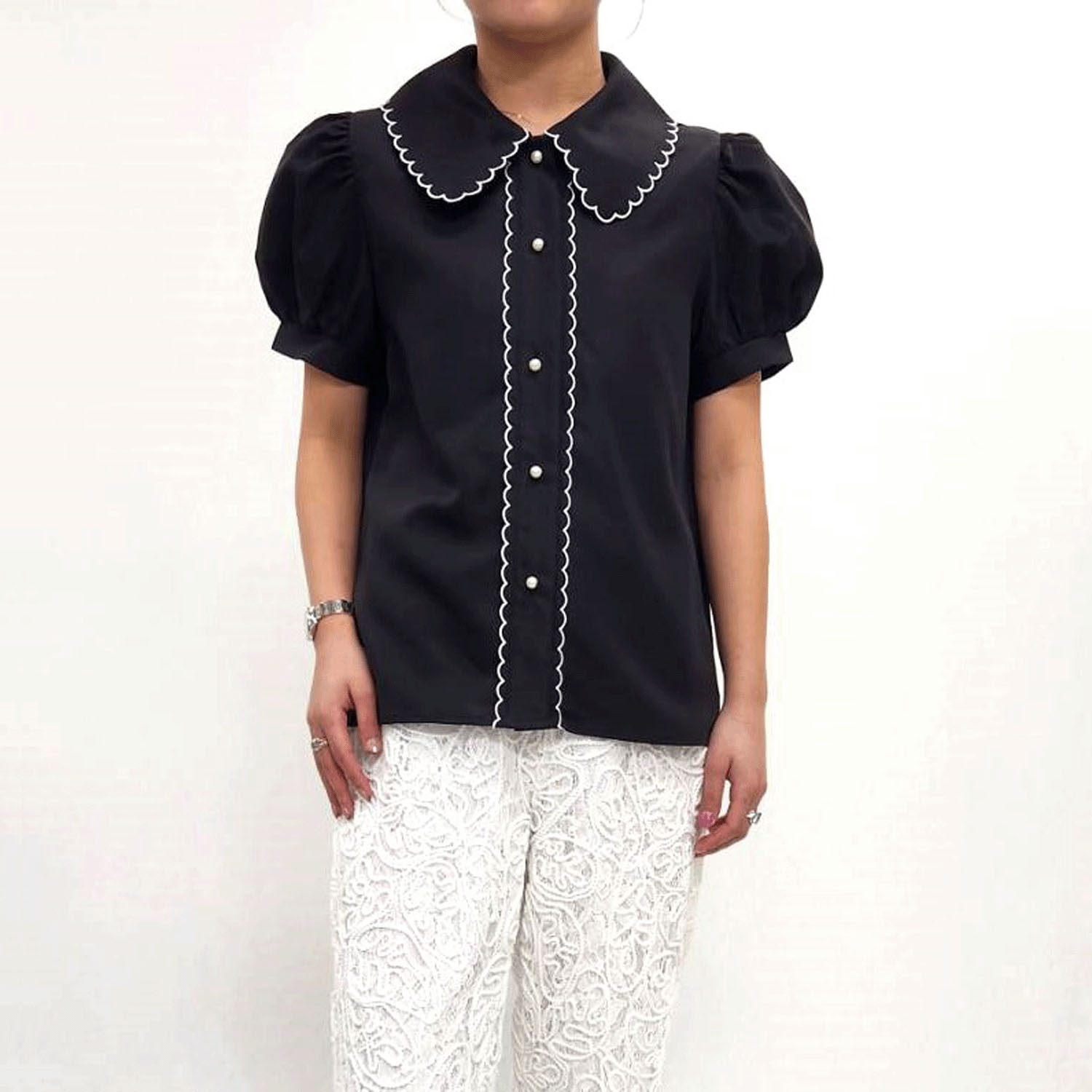 スカラップデザインブラウス - 画像10