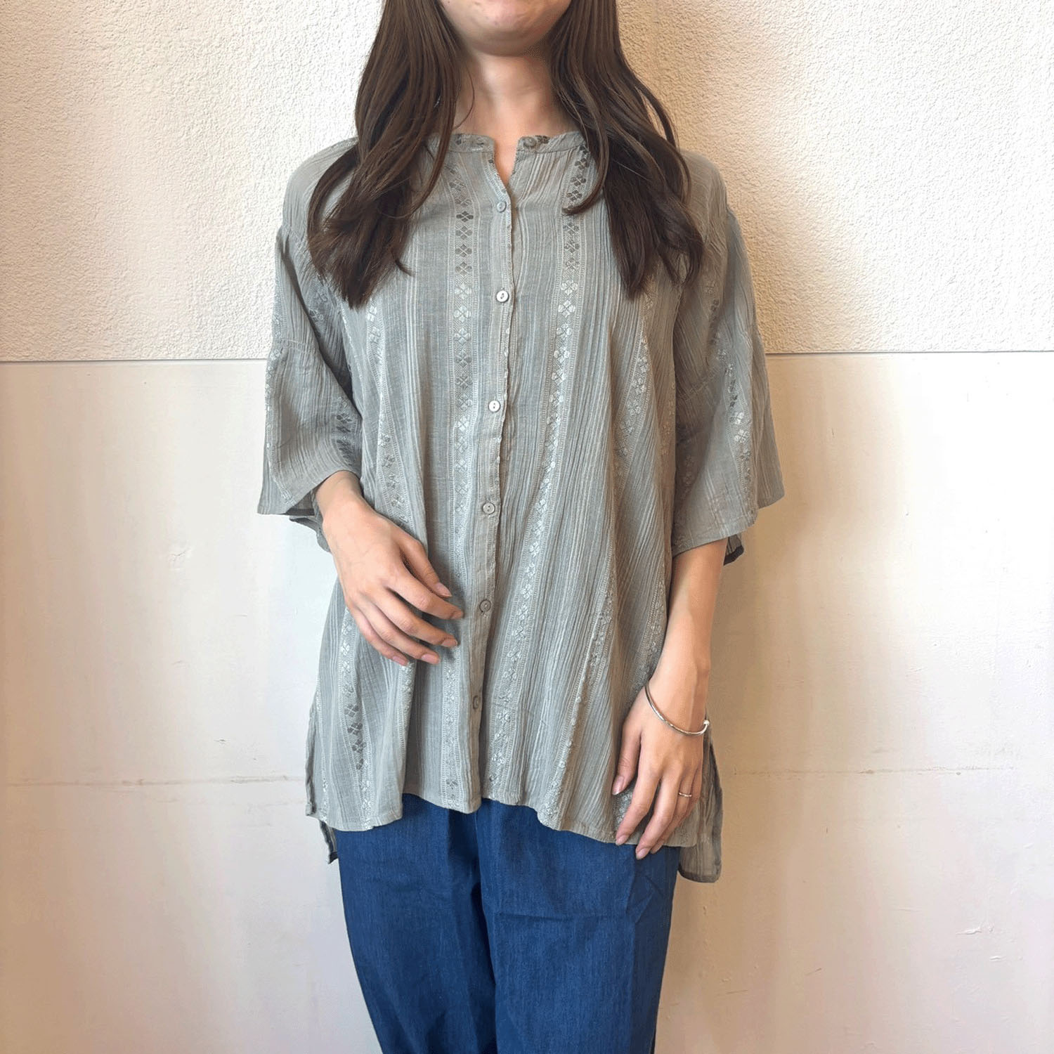 【LUPILIEN】 シャーリングブラウス - 画像1