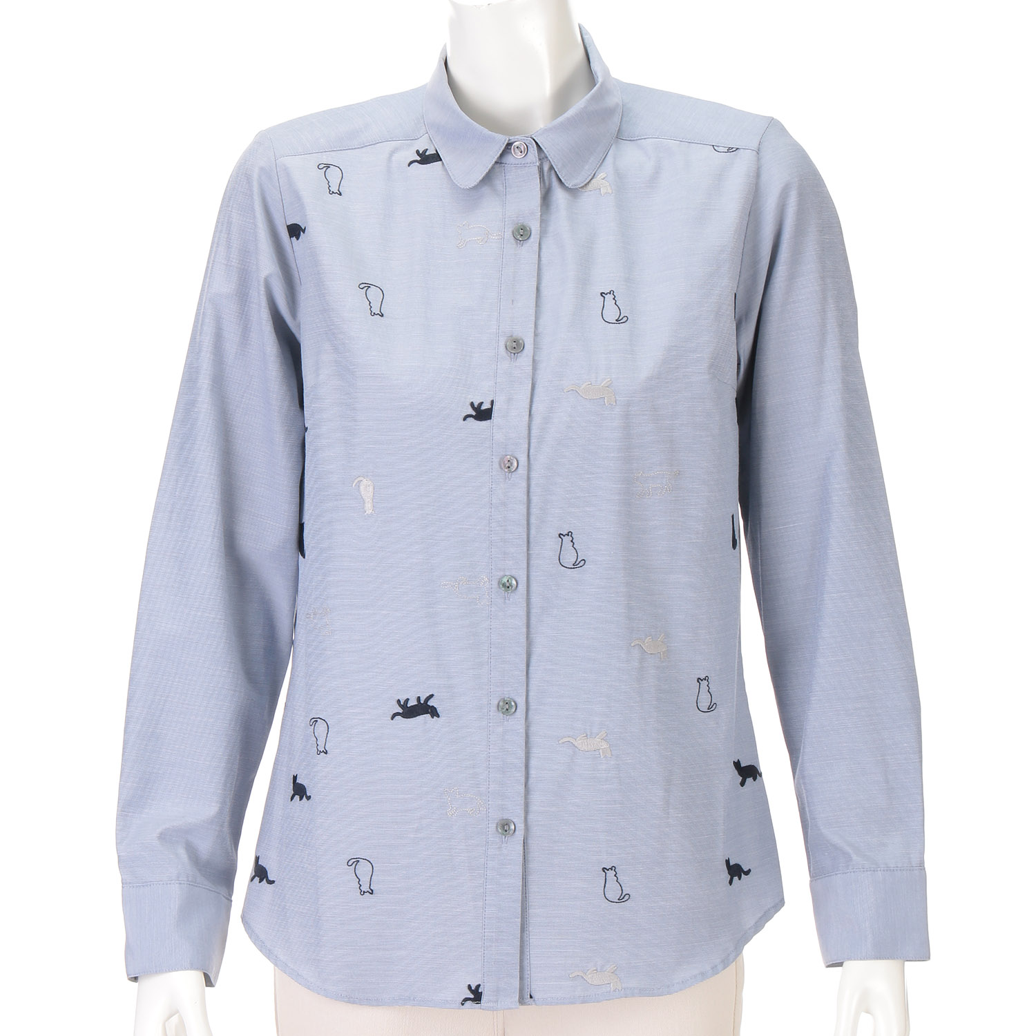 ネコ刺繍ブラウス - 画像5