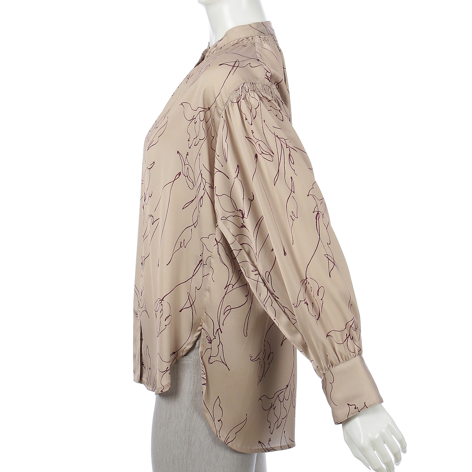 曲線柄プリントブラウス - 画像4