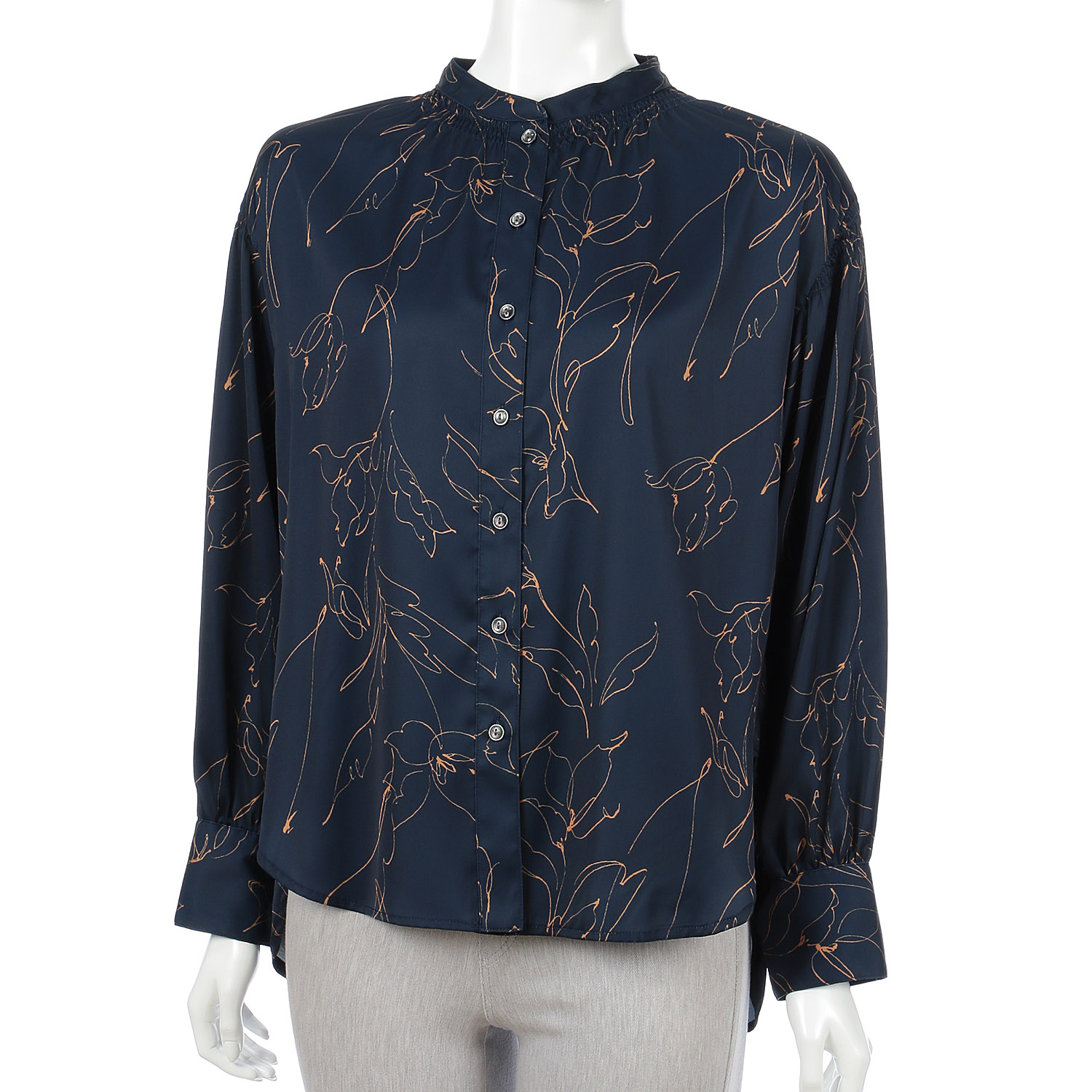 曲線柄プリントブラウス - 画像7