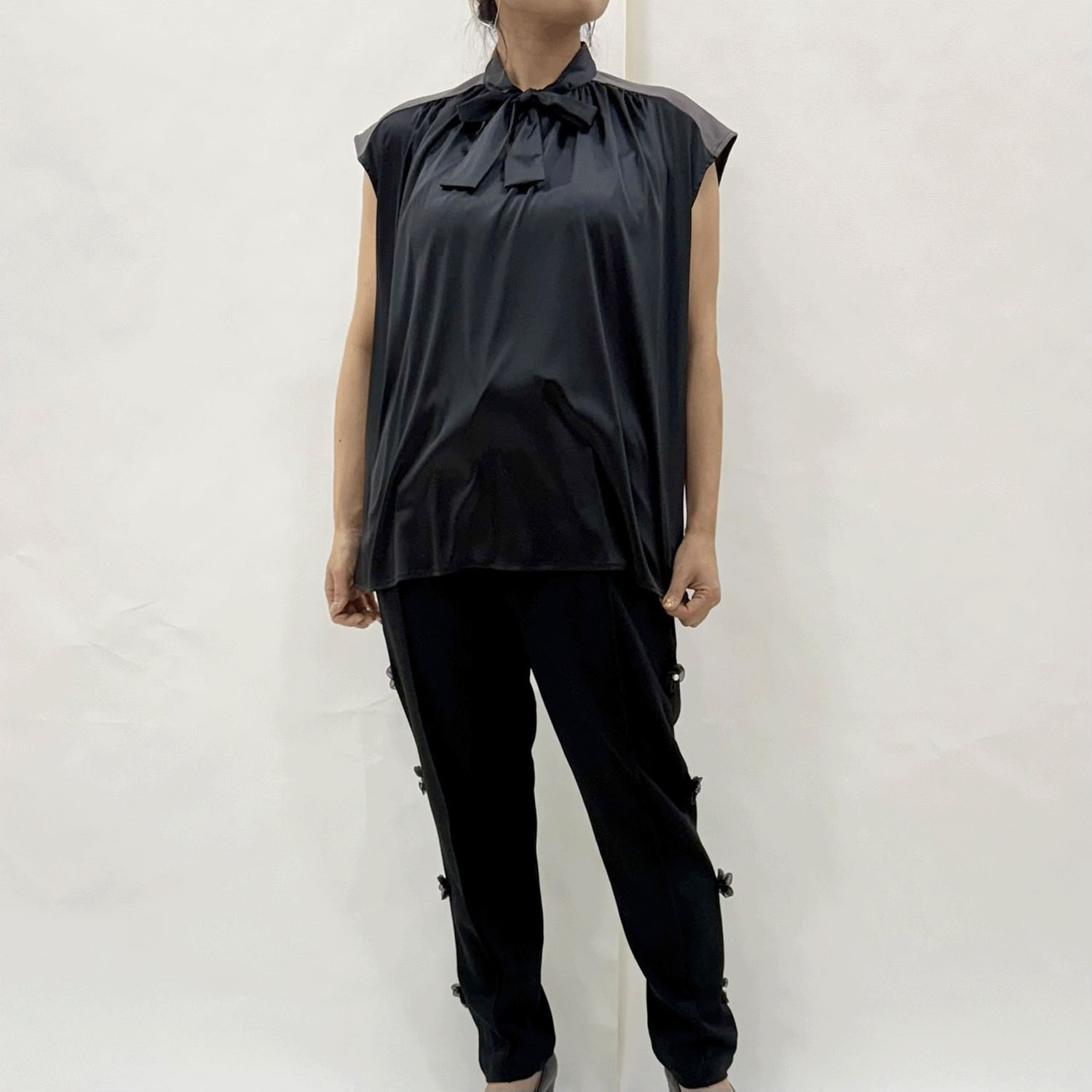 切替ボウタイブラウス - 画像2