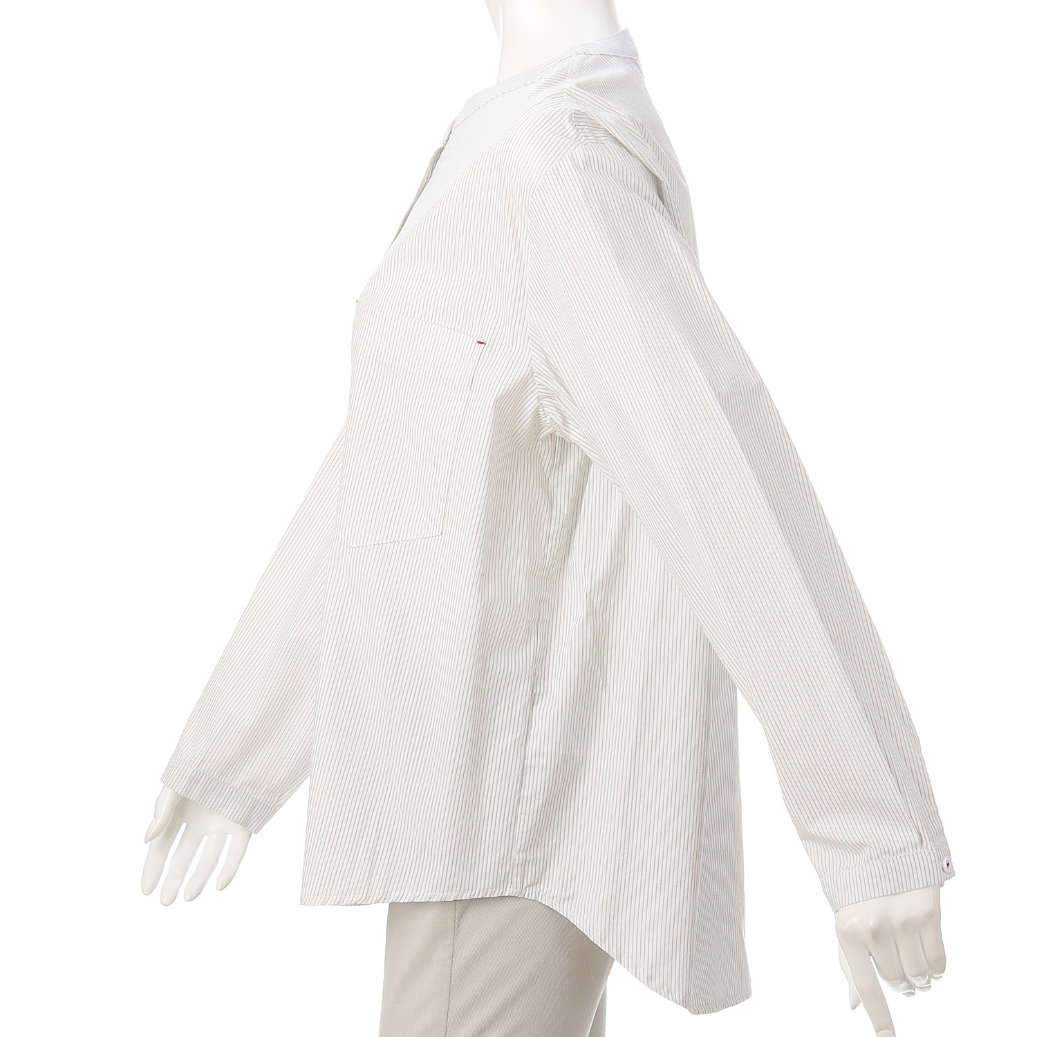 MAKITO ノーカラーステッチ配色ブラウス - 画像2