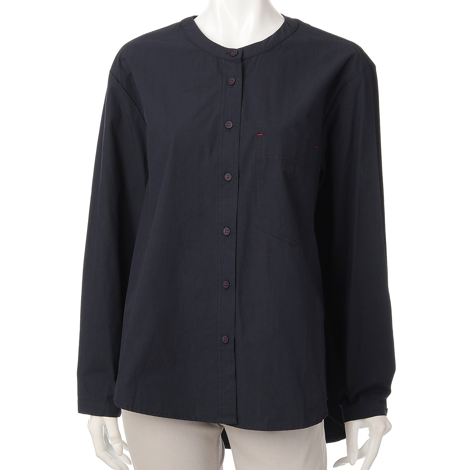 MAKITO ノーカラーステッチ配色ブラウス - 画像6