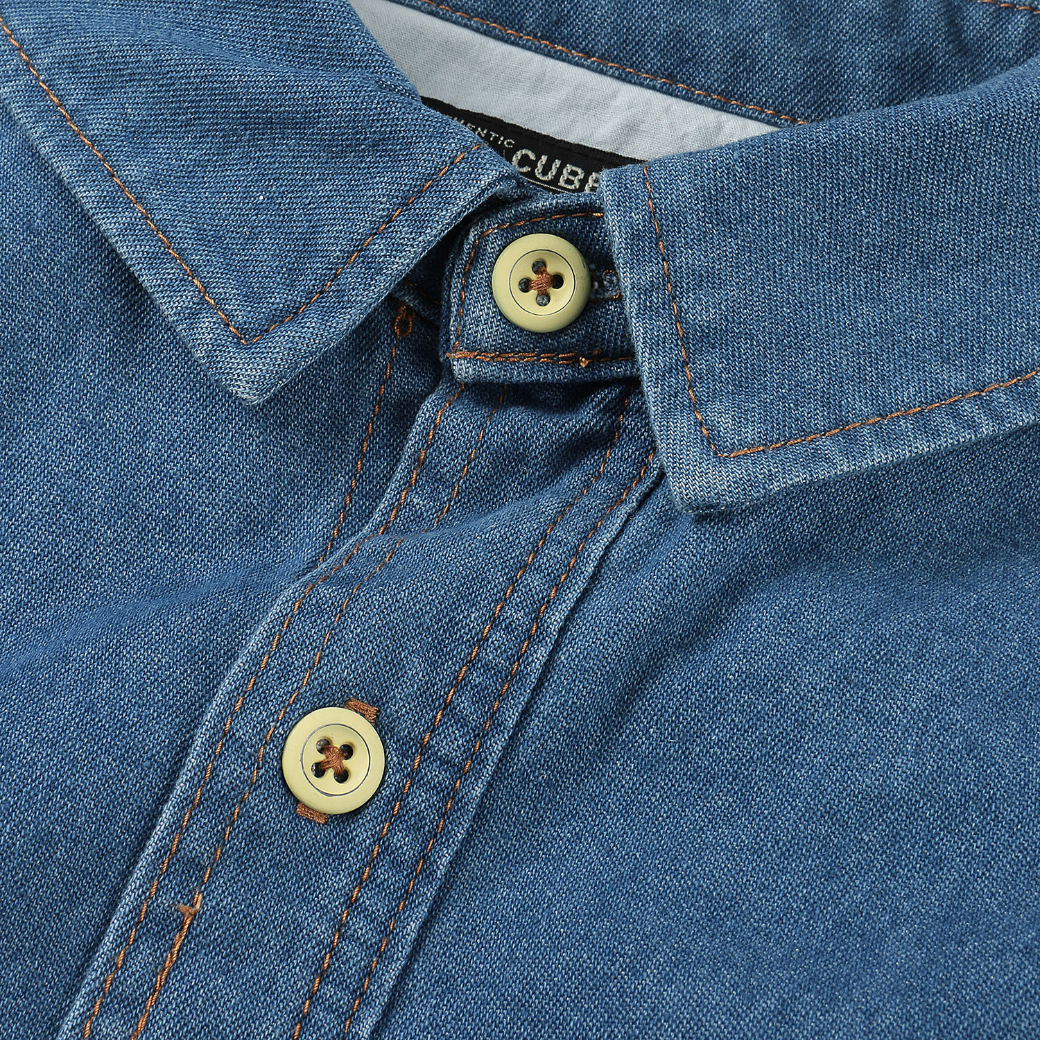【CUBE SUGAR】8オンスリサイクルデニム長袖ビッグシャツ - 画像6