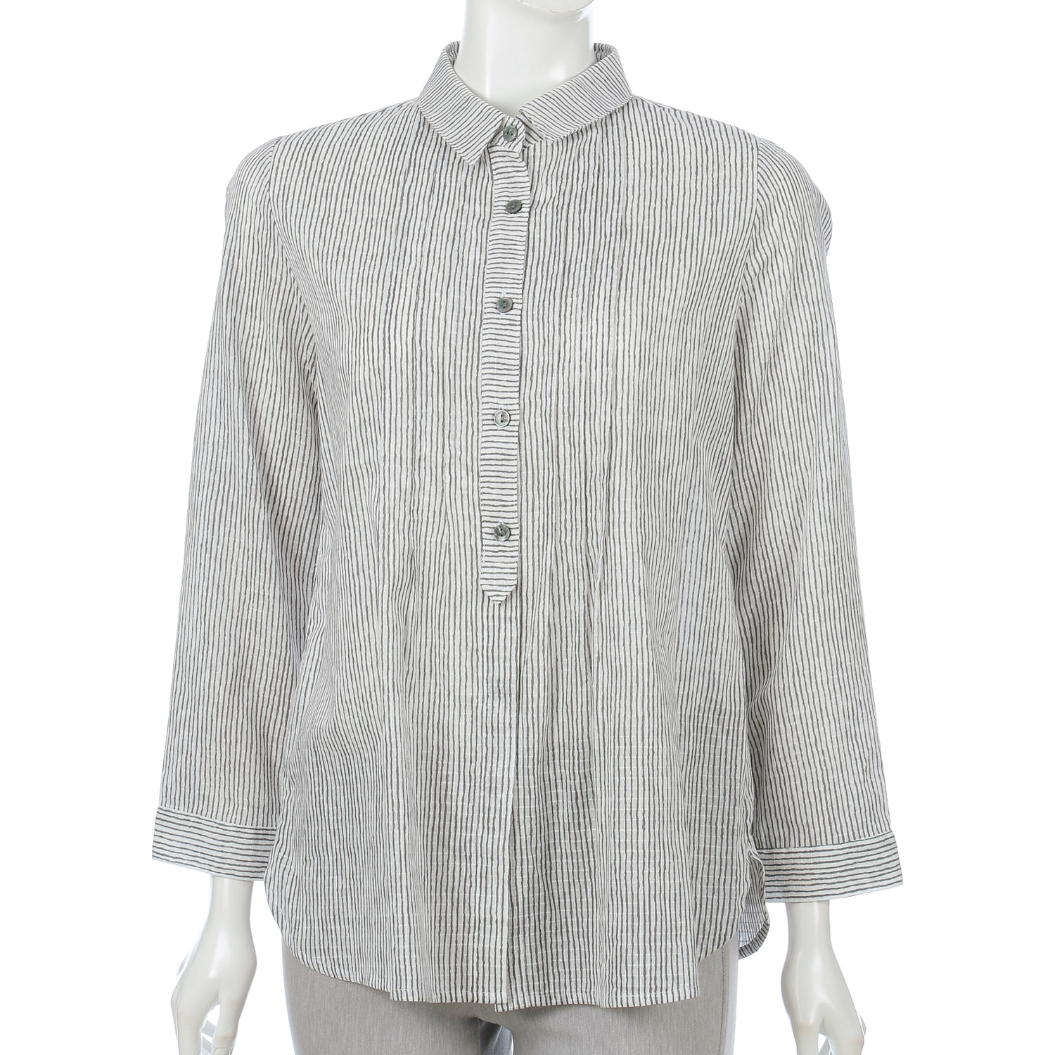 よろけストライプブラウス - 画像1