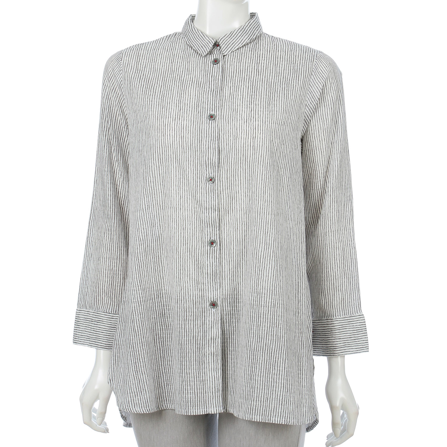 よろけストライプブラウス