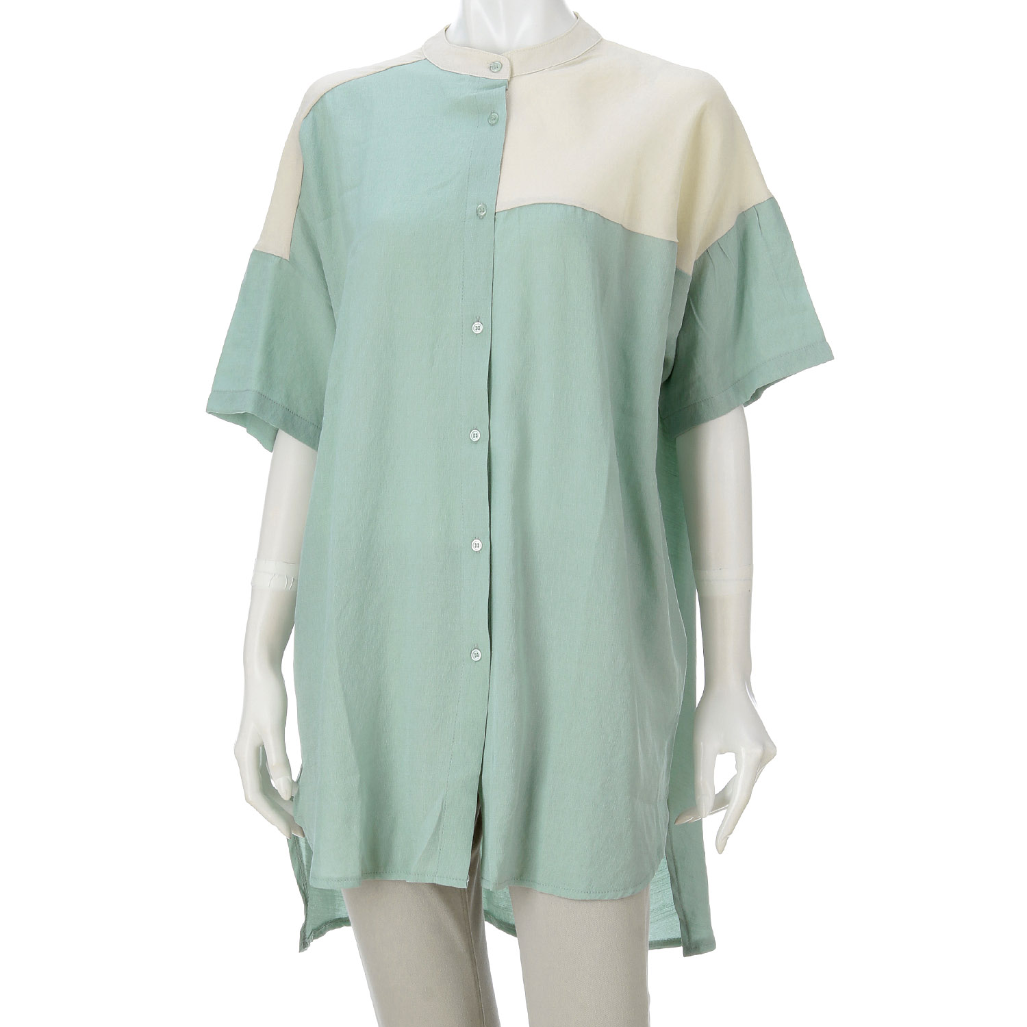 my life 切替配色チュニックシャツ - 画像7