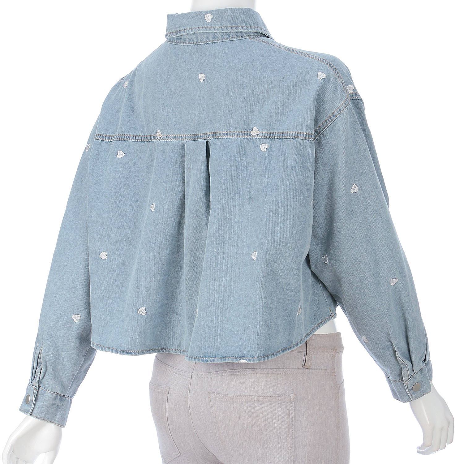 ハートデザインデニムシャツ - 画像2